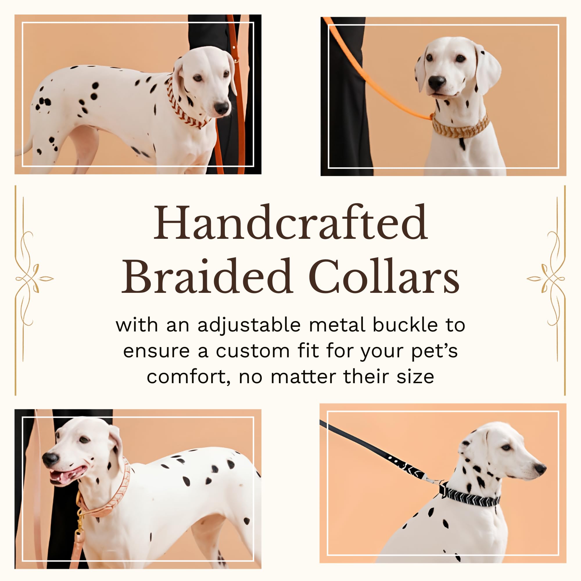 Albcorp Handmade Pvc Coated Dog Collar | Luxury Braided Waterproof Collar For Small To Large Dogs | Adjustable, Durable & Easy T