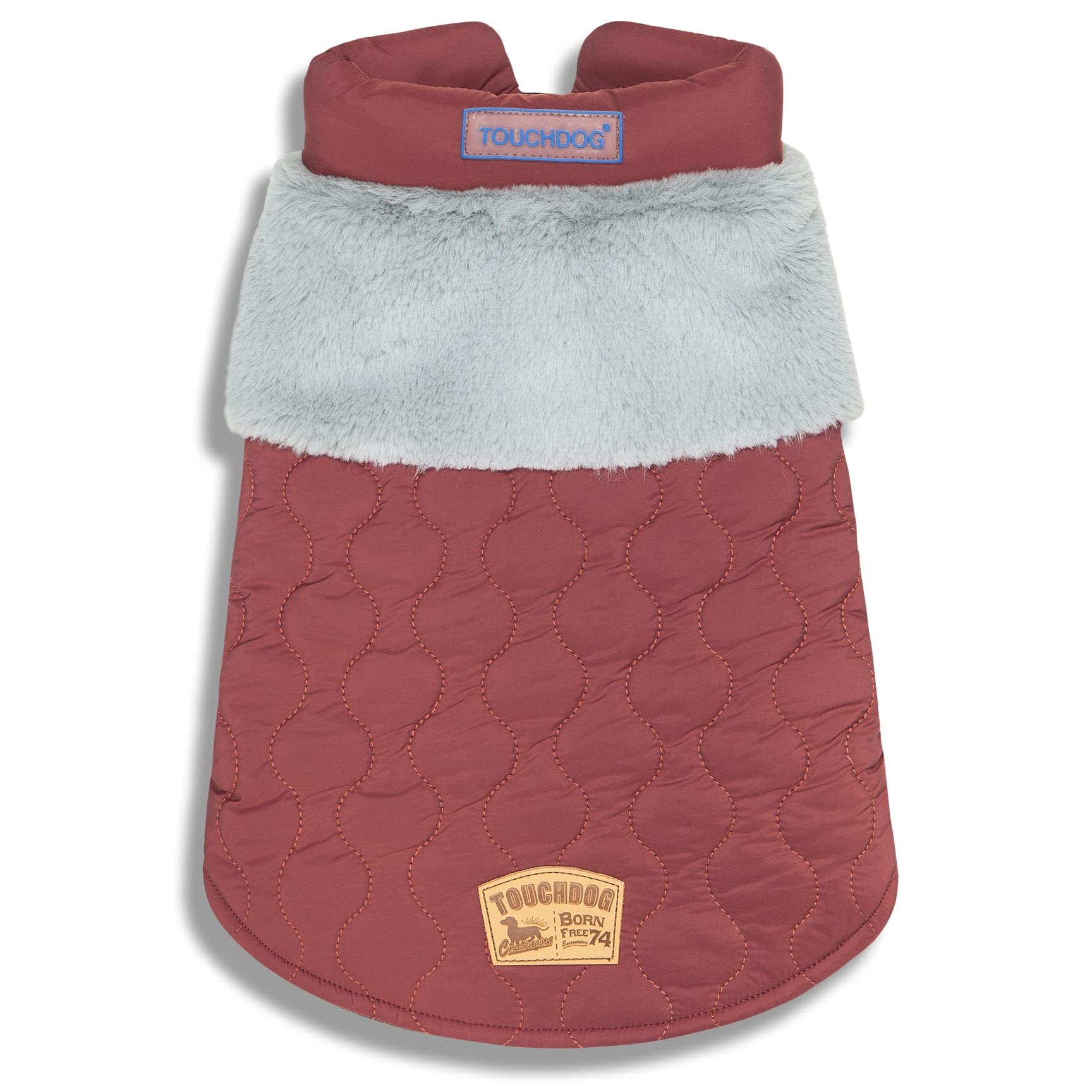Touchdog 'Furrost-Bite' Fur And Fleece Fashion Dog Jacket, X-Small, Red