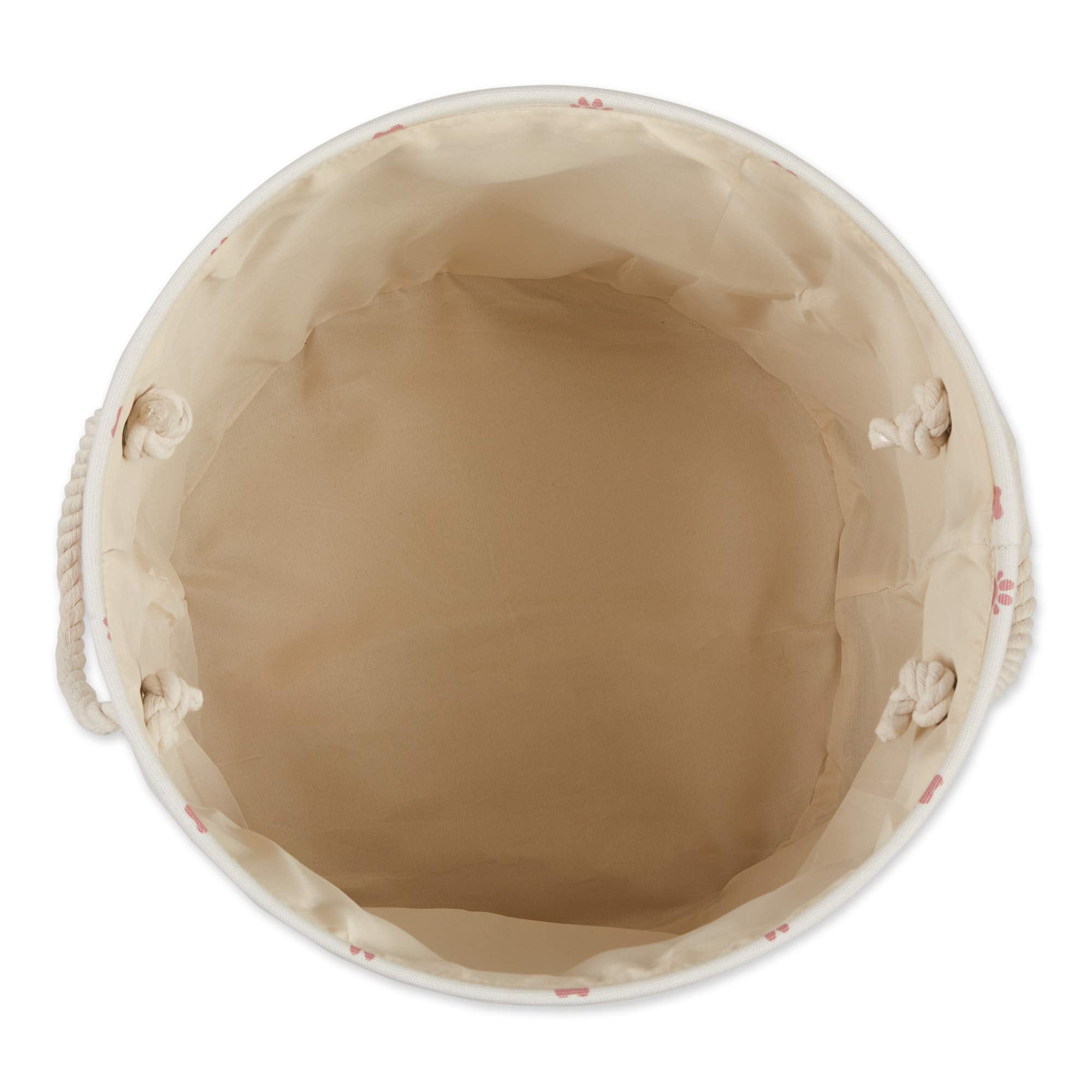 Bone Dry Pet Storage Collection Paw and Bone Print, Rose, Medium Round