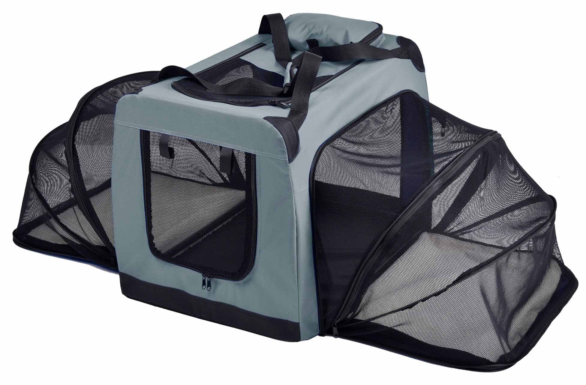 Pet Life Hounda Accordion Metal Framed Soft-Folding Collapsible Dual-Sided Expandable Pet Dog Crate(D0102H70HV7.)