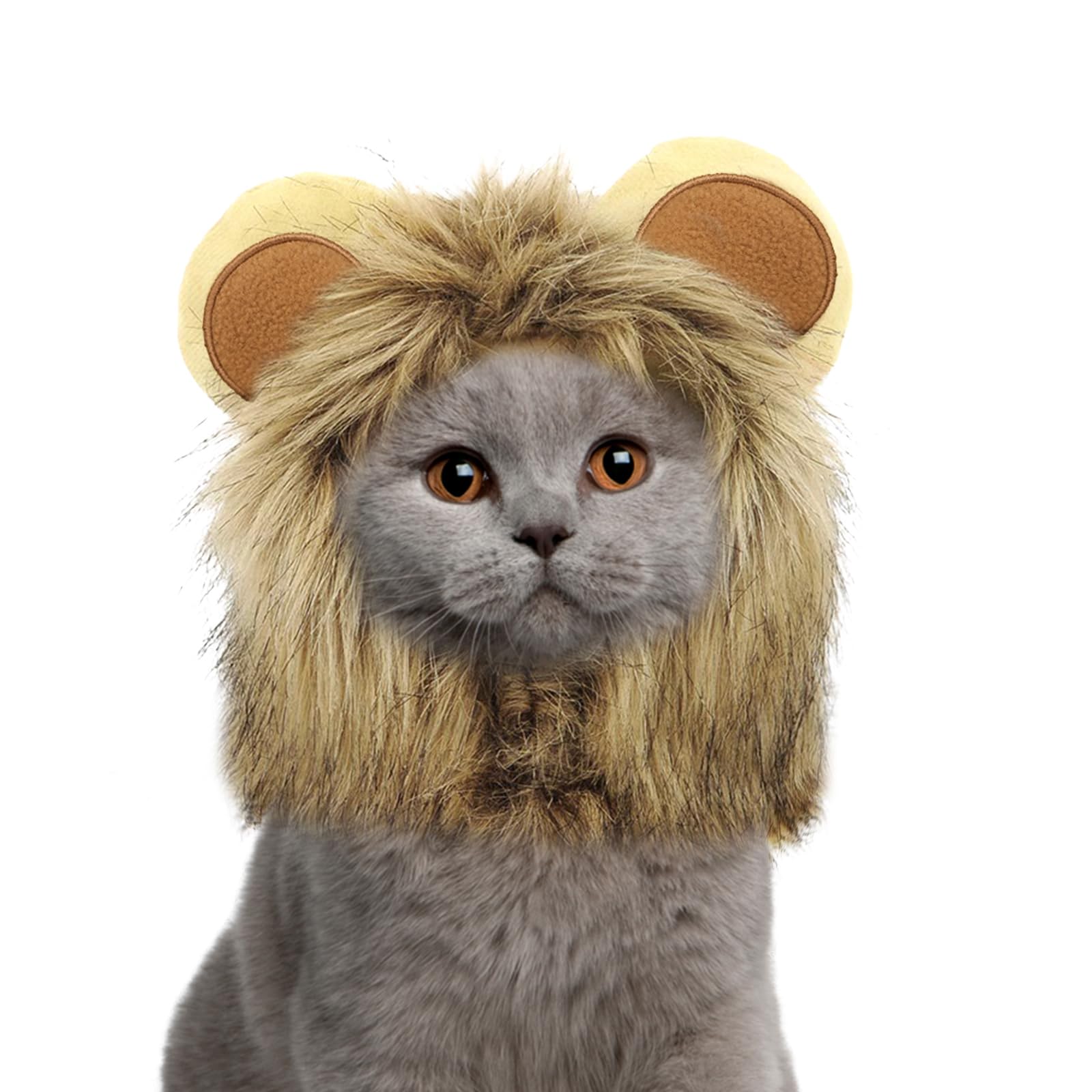 Namsan Pet Halloween Costume Cat Lion Mane Wig Halloween Outfit Small Dog Lion Hat