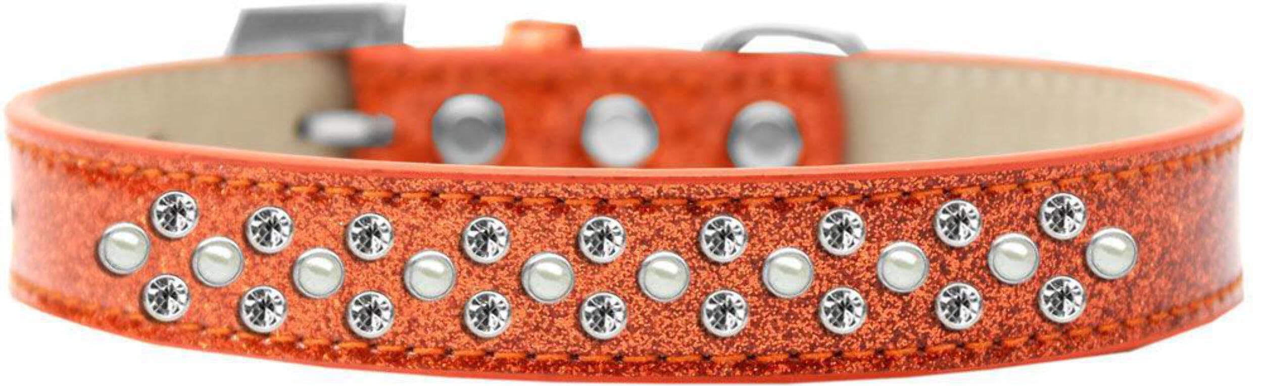 Mirage Pet Products Sprinkles Ice Cream Dog Collar with Pearl and Clear Crystals, Size 18, Purple