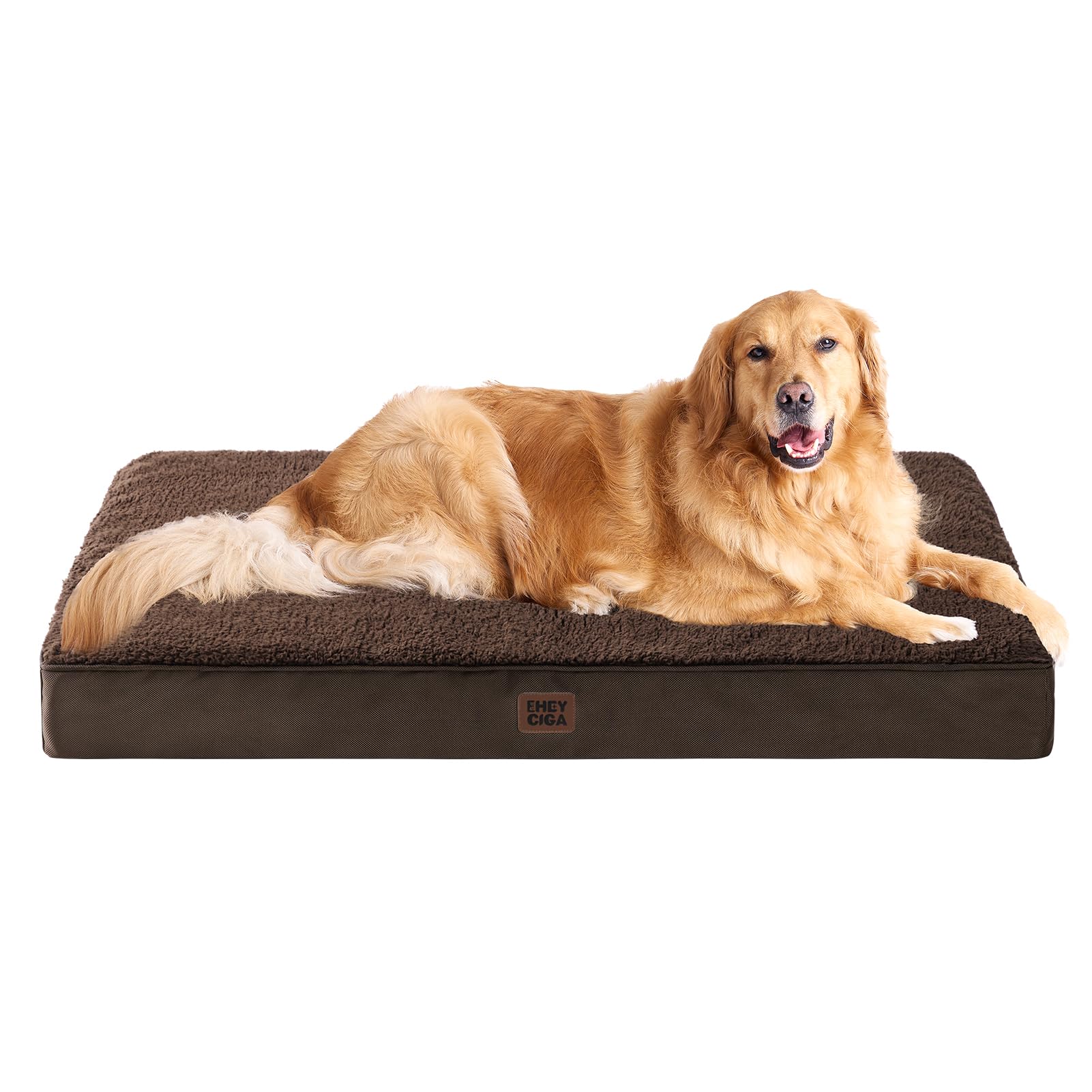 Eheyciga Orthopedic Xl Dog Beds For Extra Large Dogs With Removable Washable Cover For Crate, Brown, 41X27