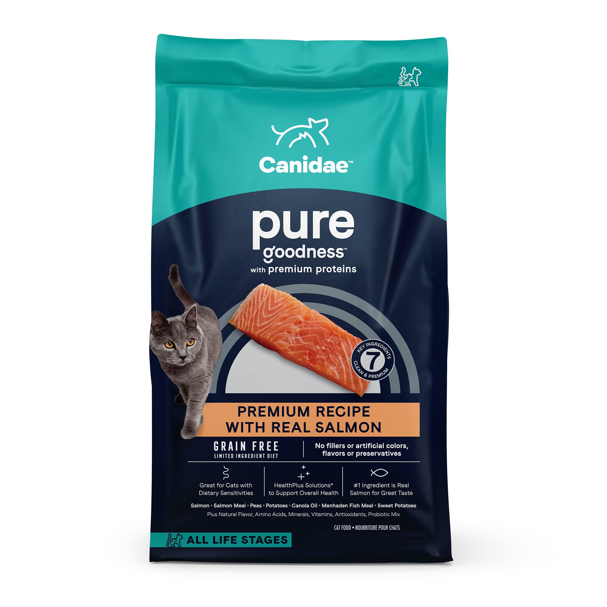Canidae Pure Limited Ingredient Premium Dry Cat Food, Real Salmon Recipe, 10 lbs, Grain Free
