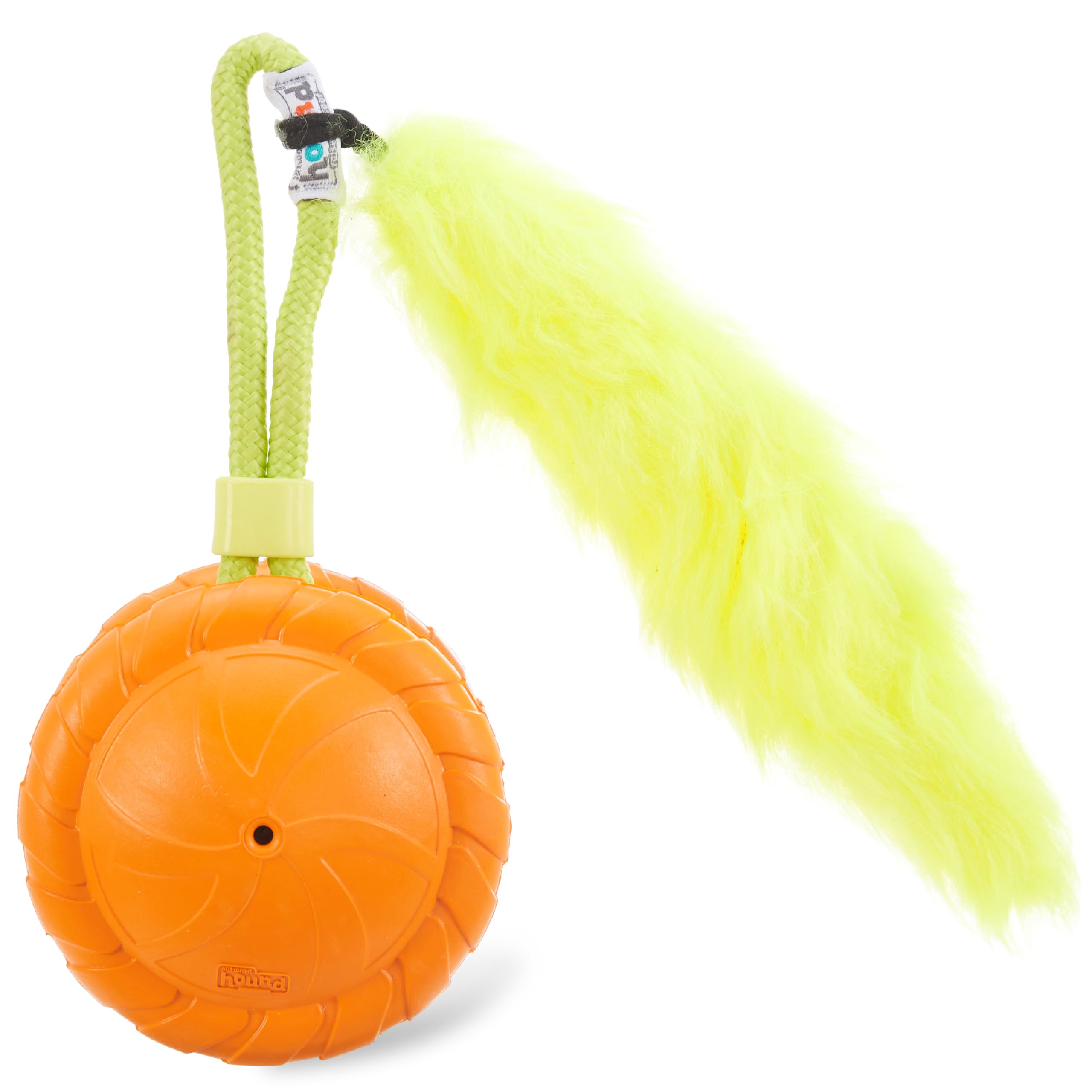 Outward Hound Tail Spinner Squeaky Dog Chase Toy With Furry Tail