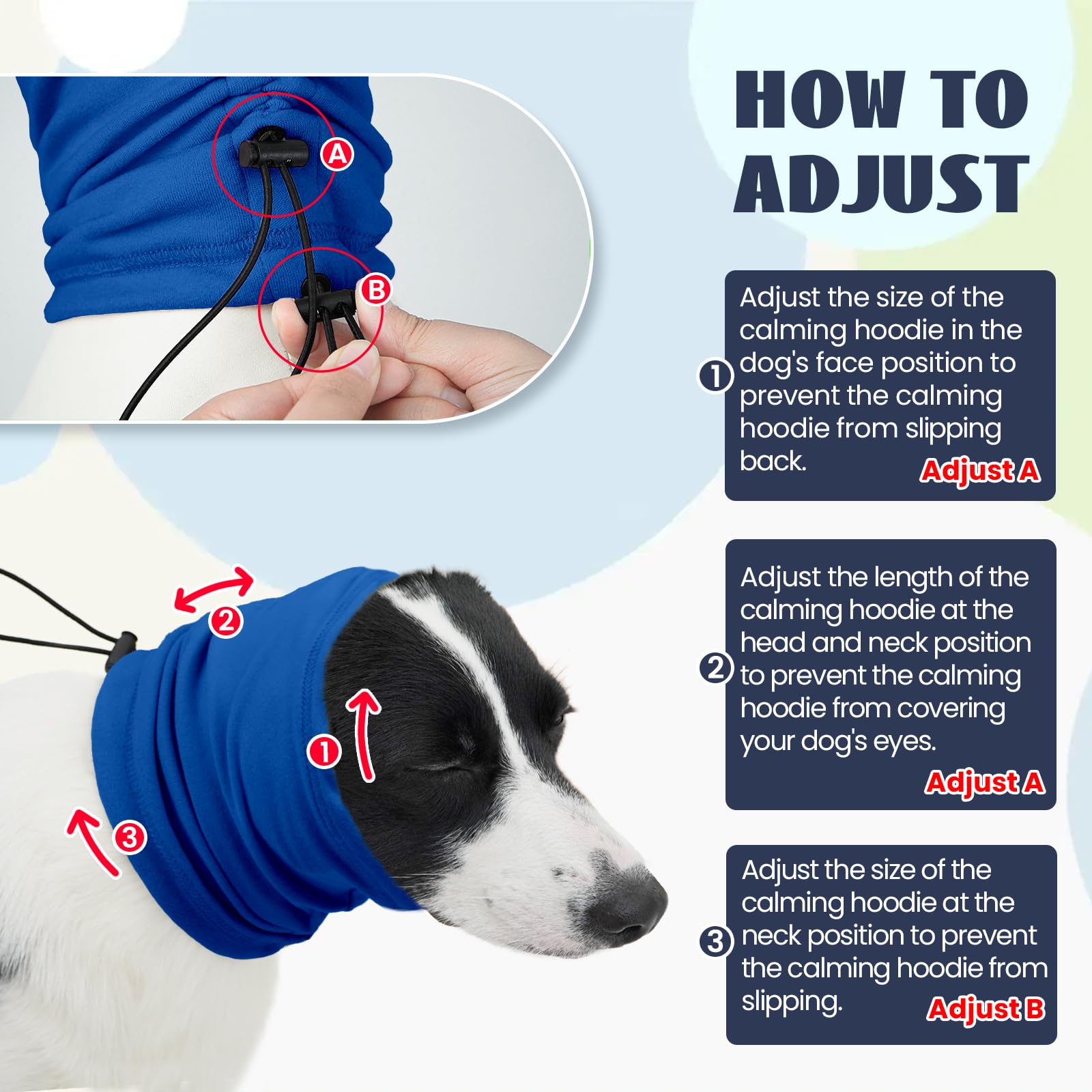 Nanaki 3Rd Gen Dog Calming Hoodie, Anti-Slip Noise Protection Ear Muffs Hematomas Ear Wraps For Dogs, Adjustable Head Wrap For F