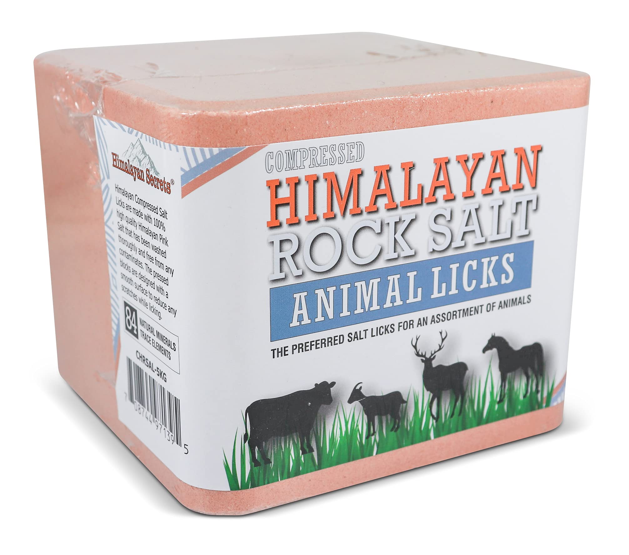 Himalayan Secrets 11LB (5KG) Compressed Pink Himalayan Salt Lick | for Livestock and Wildlife Animals | 100% Pure & Natural Feed