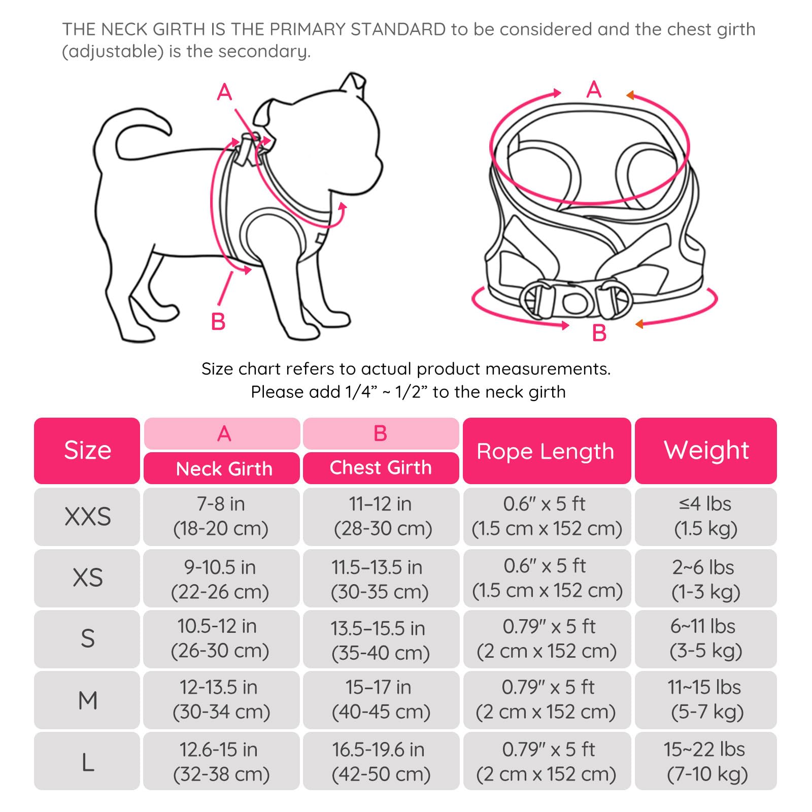 Bella & Pal Puppy Harness With Leash Set, Dog Harness For Small Dogs No Pull, Dog Leash For Small Dogs, Step In Harness For Extra Small Dogs, Hot Pink Harness, M