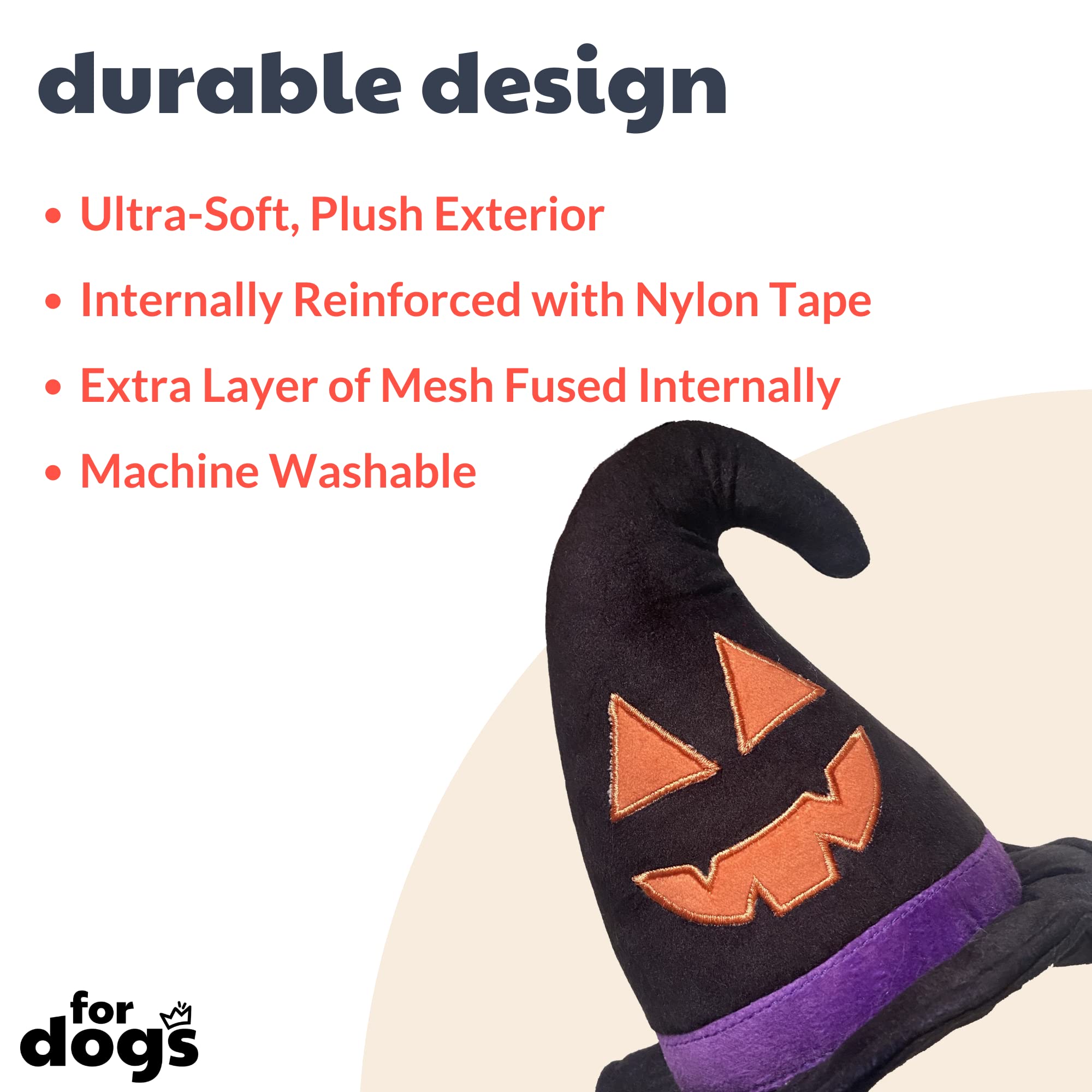 Huxley & Kent For Dogs | Witch Hat | Halloween Dog Toy With Squeaker | Funny Dog Toy Gift | Fun, Durable, And Safe | H&K Squeaky Dog