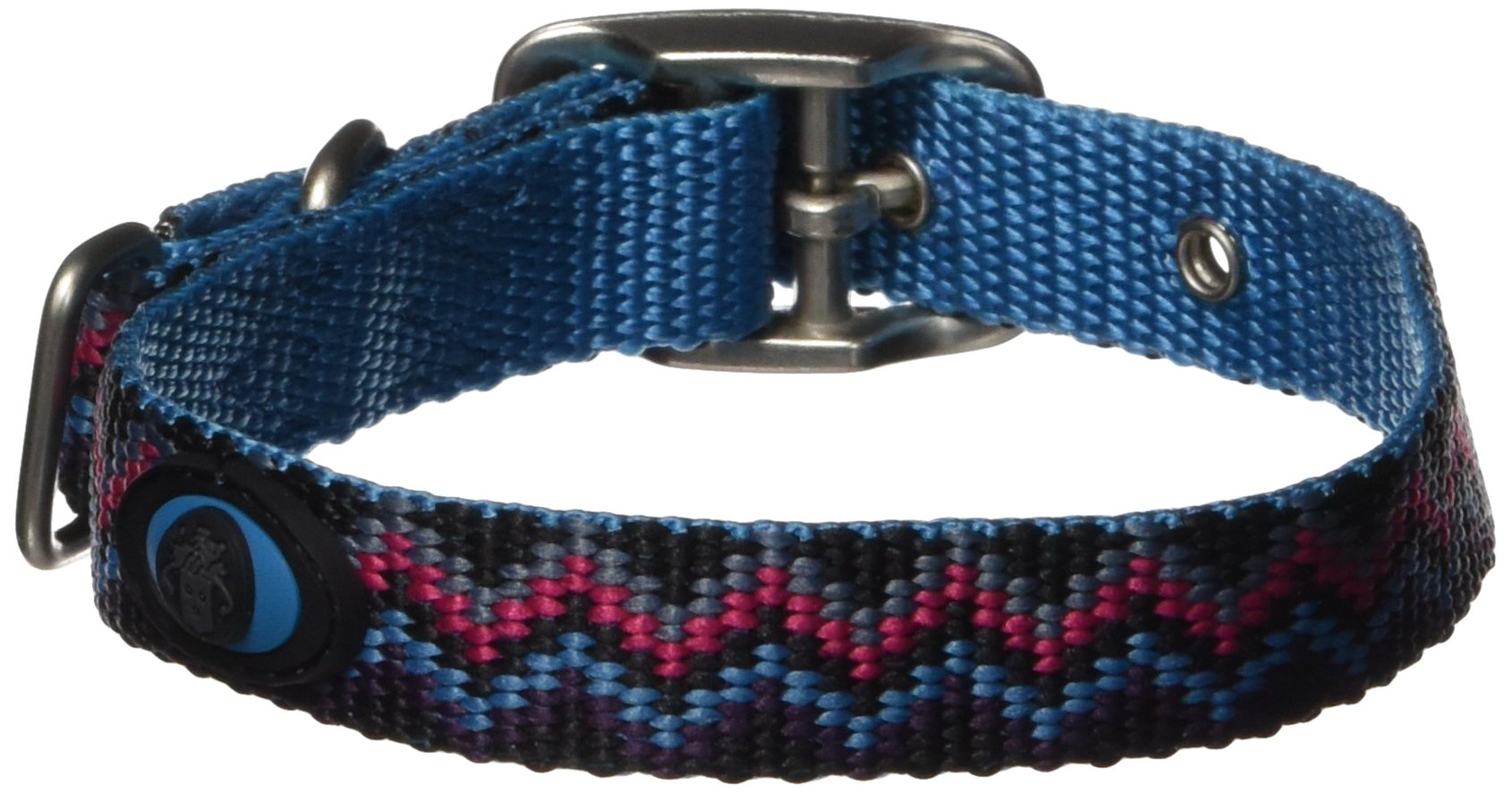 Hamilton 5/8-Inch By 14-Inch Single Thick Nylon Deluxe Dog Collar, Ocean Blue Weave