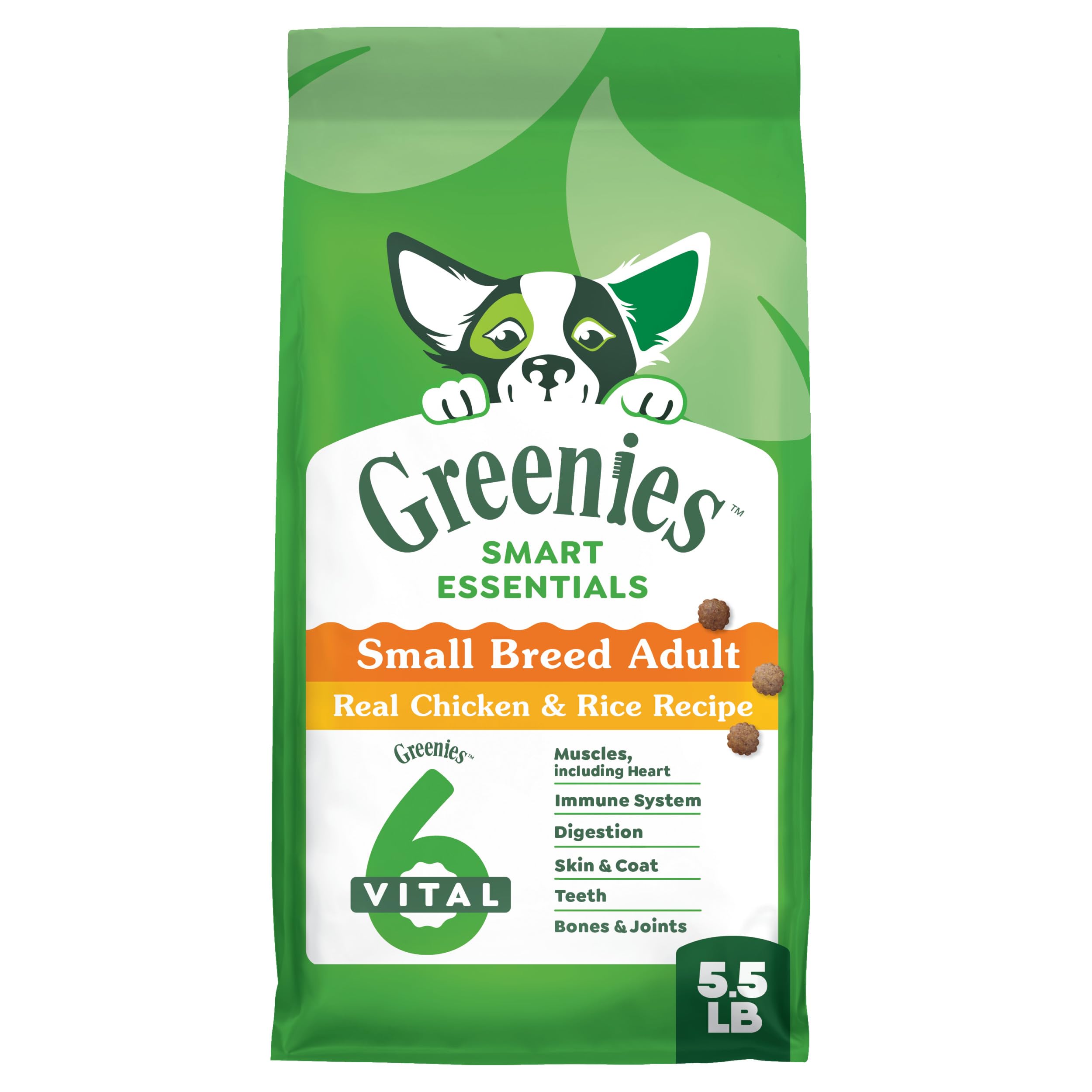Greenies Smart Essentials Small Breed Adult High Protein Dry Dog Food Real Chicken & Rice Recipe, 5.5 lb. Bag
