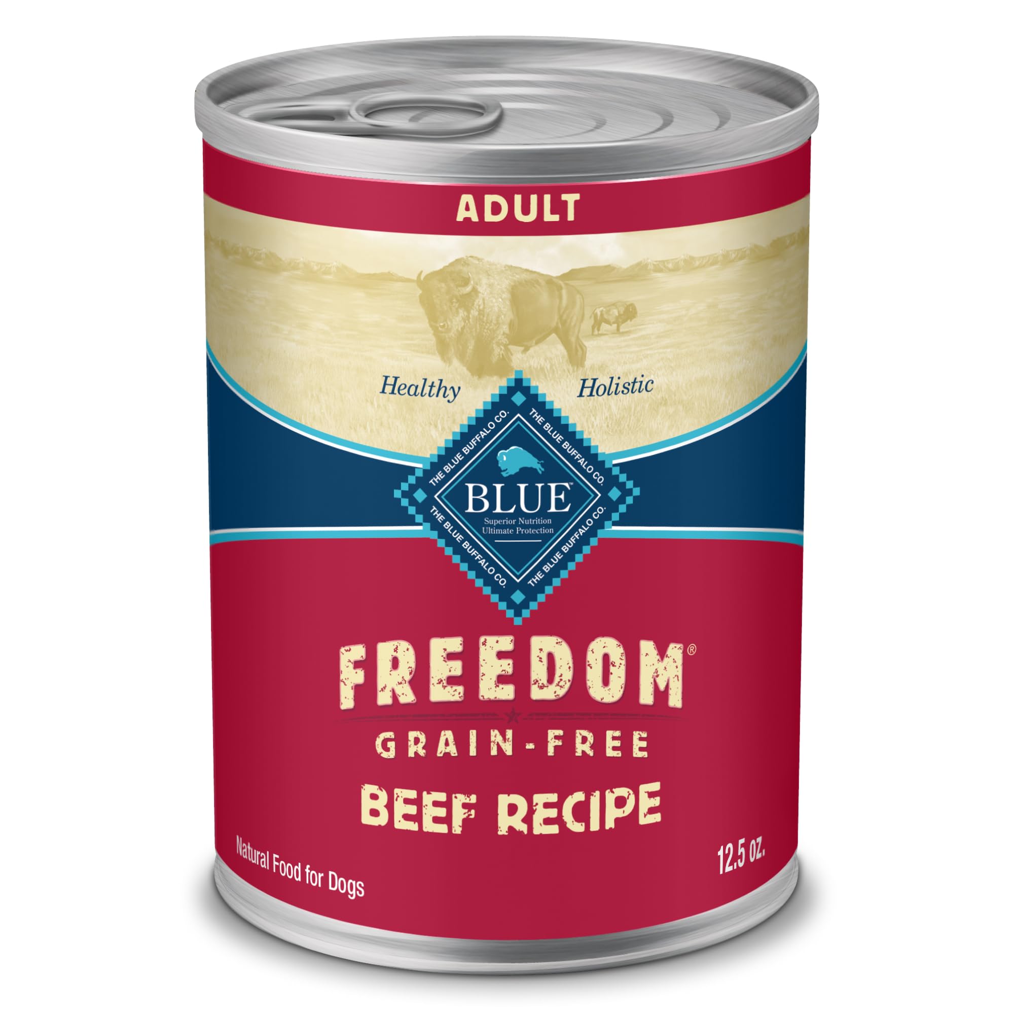 Blue Buffalo Freedom Grain-Free Wet Dog Food, Free of Glutens & Artificial Preservatives, Made With Natural Ingredients, Beef Re