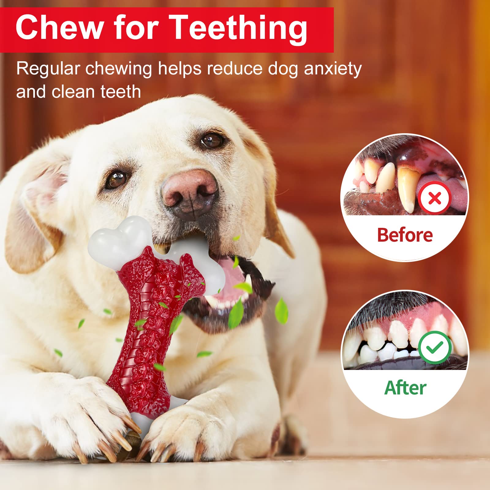 Kseroo Tough Dog Toys, Toys For Aggressive Chewers Large Breed, Chew Dogs, Bone Toy Nylon Durable Dogs Extreme Indestructible