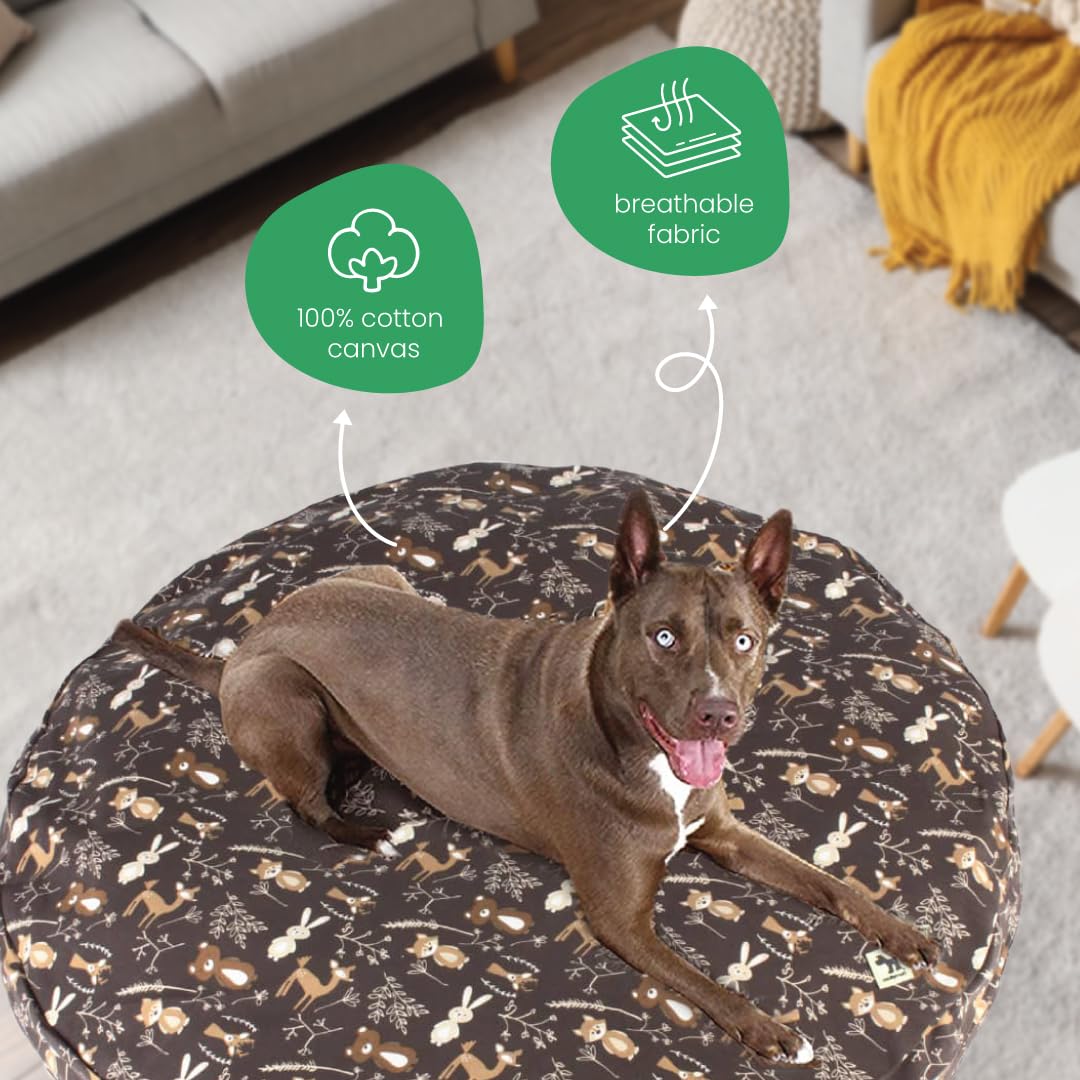 Molly Mutt Medium to Large Dog Bed Cover - Gorgeous Beasts Print - Measures 36    x 5 - 100% Cotton - Durable - Breathable - Sus