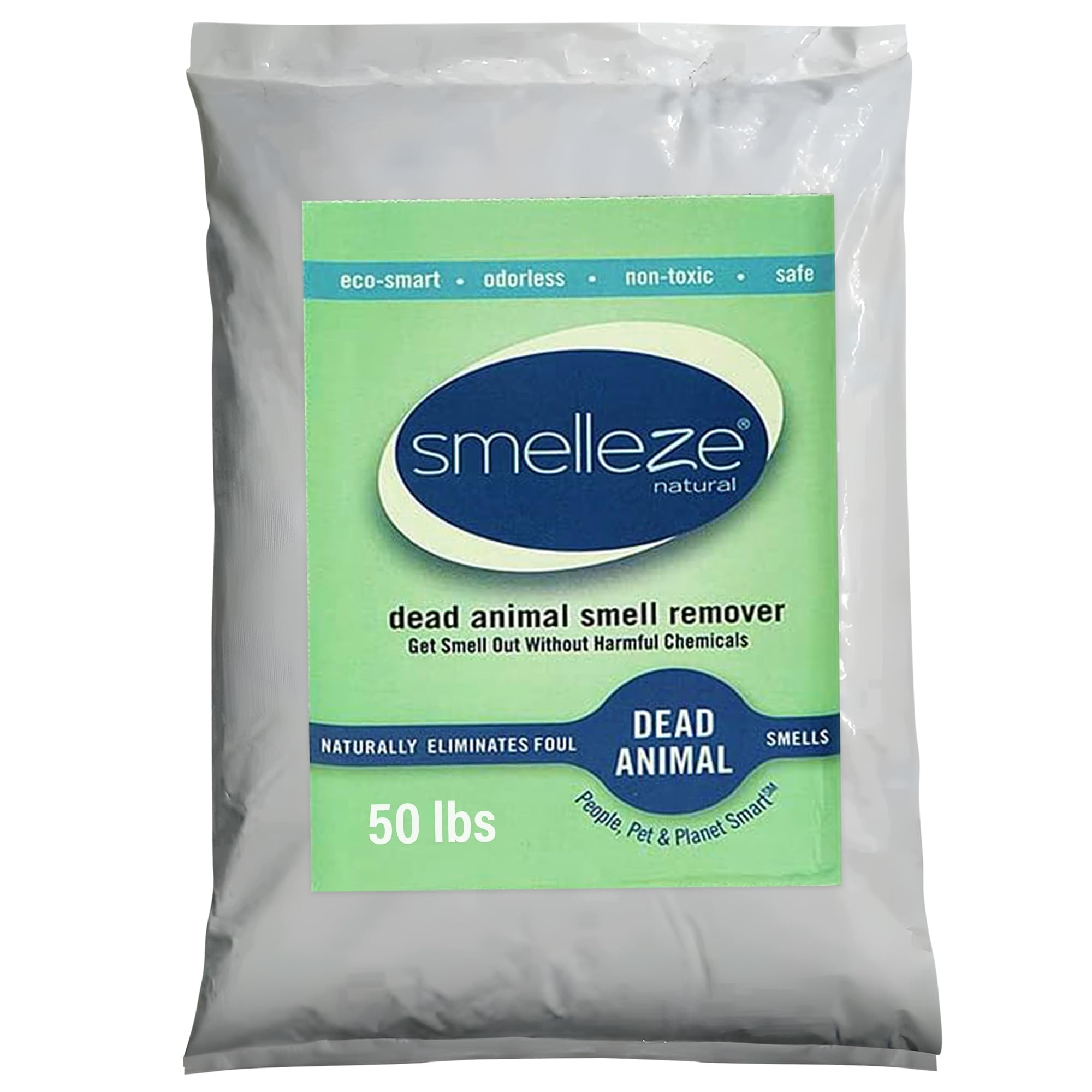 Smelleze Dead Animal Odor Eliminator - Strong Odor Removal - Natural & Safe Indoor & Outdoor Use - Granules, 50 Lbs.
