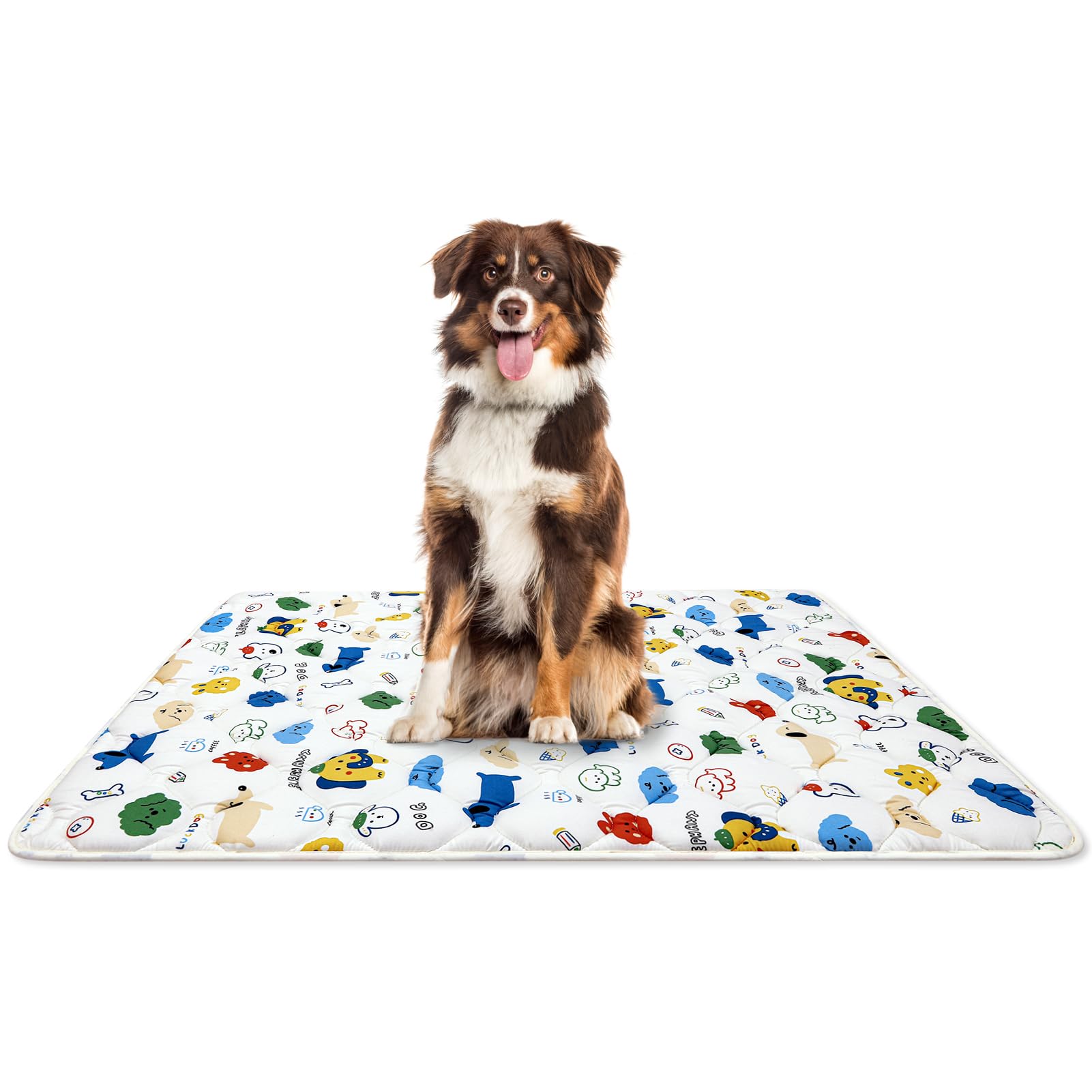 Washable Dog Crate Mat, Ultra Soft Dog Bed Mat for Sleeping with Anti-Slip Bottom for Large Medium Small Dogs Breeds (59'' X 35'