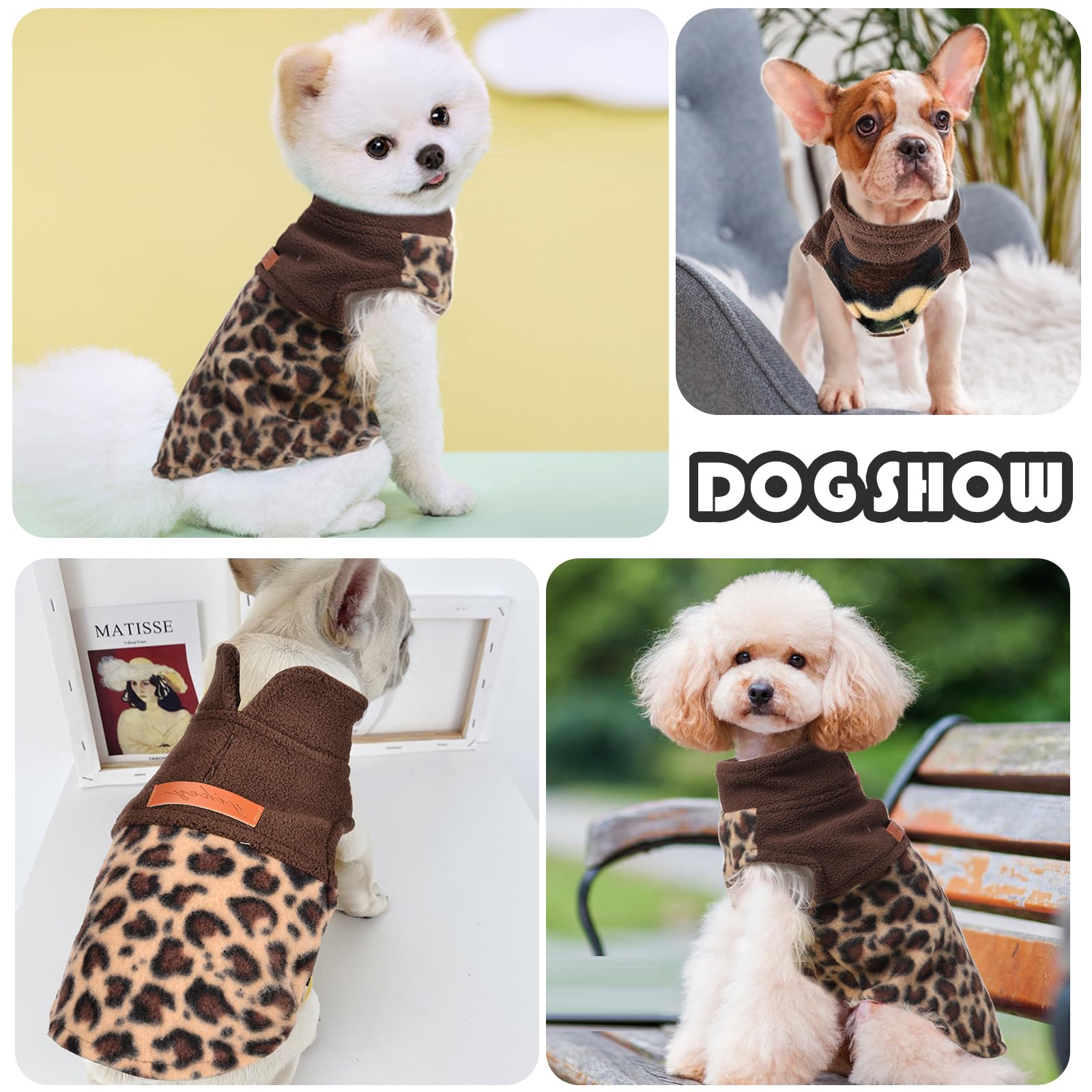 Fleece Vest Dog Sweater Leopard Dog Clothes For Small Dogs Boy Girl Warm Pullover Fleece Puppy Sweaters Winter Small Dogs Sweate