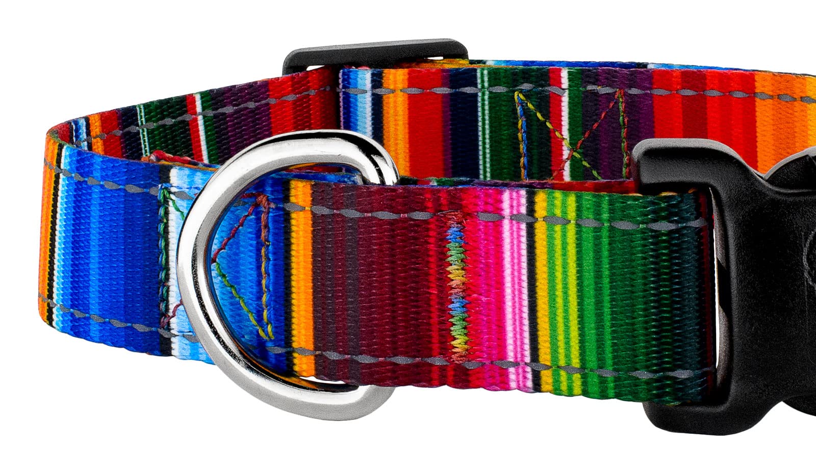 Country Brook Petz - Deluxe Serape Reflective Dog Collar Featuring Night Safe Designs (1 Inch, Extra Large)