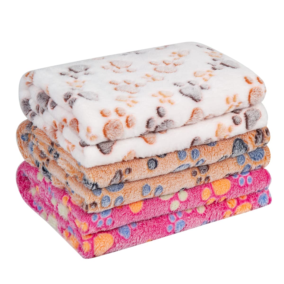 Pet Soft 1 Pack 3 Pet Blankets For Dogs - Fluffy Cats Dogs Blanket For Small Medium & Large Dog, Cute Print Pet Throw Puppy Blan
