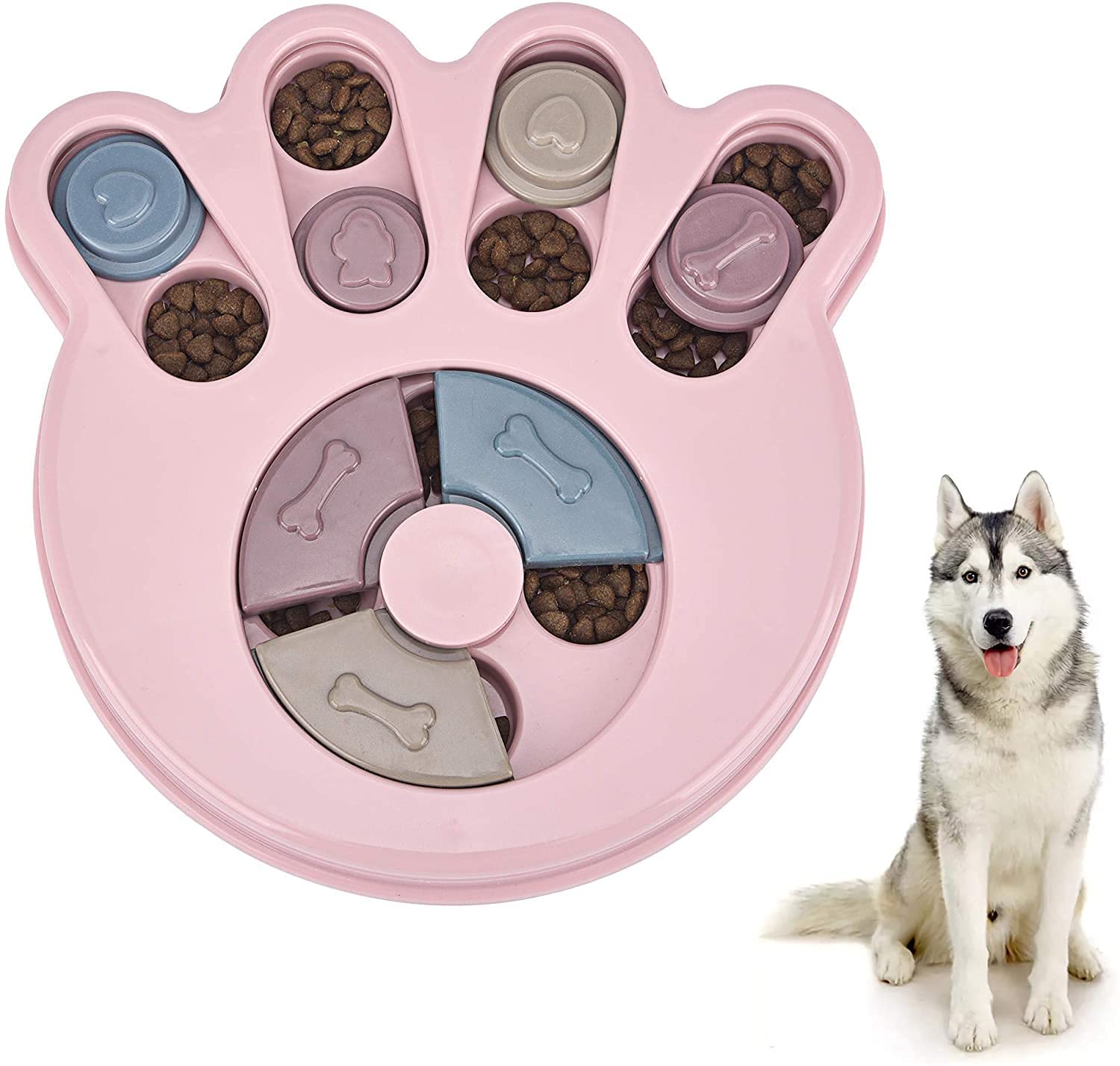 Rvpaws Dog Puzzle Toys, Interactive Brain Games Puppy Treat Toy For Boredom, NonSlip Slow Feeder Pet Bowl Food Dispenser, Stimu