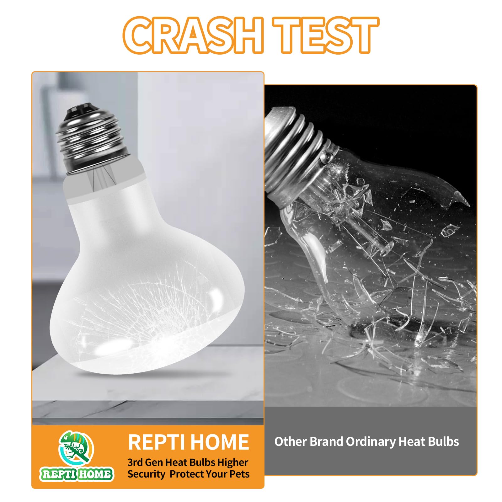 Repti Home New Upgrade Reptile Heat Lamp Bulb (3Rd Gen No Broken), 100W 2 Pack Basking Spot Light For Reptiles & Amphibians,Uva