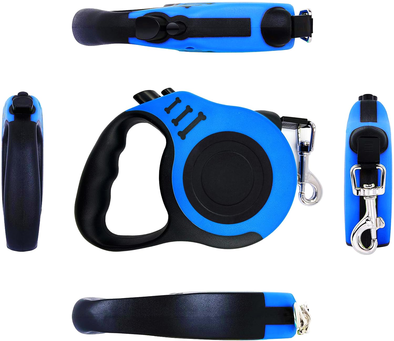 PETIMP Retractable Dog Leash Lightweight 16FT Leash Claw Print, with Folding Bowl,Dispenser,Rubbish Bags, for Small Medium Dogs(