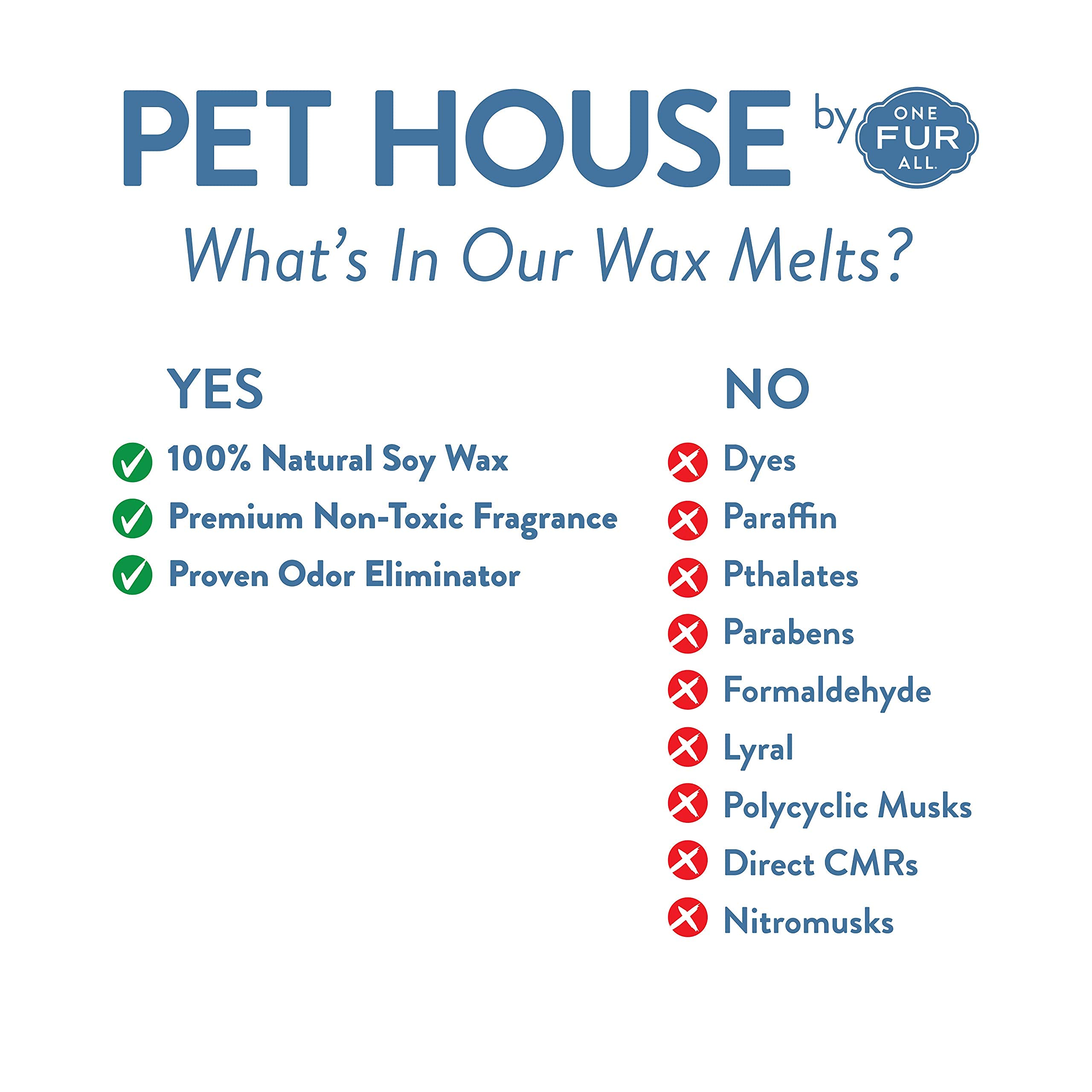 One Fur All 100% Natural Plant-Based Wax Melts, Pack Of 2 By Pet House - Long Lasting Pet Odor Eliminating Wax Melts Non-Toxic,
