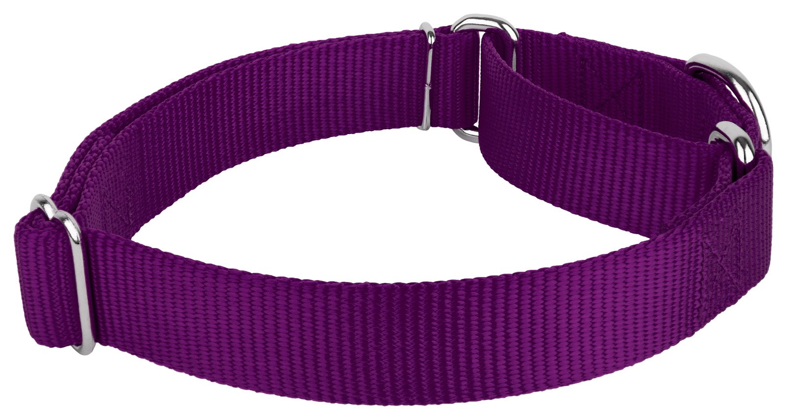 Country Brook Petz - Purple Martingale Heavy Duty Nylon Dog Collar - 21 Vibrant Color Options (3/8 Inch Width, Mini)