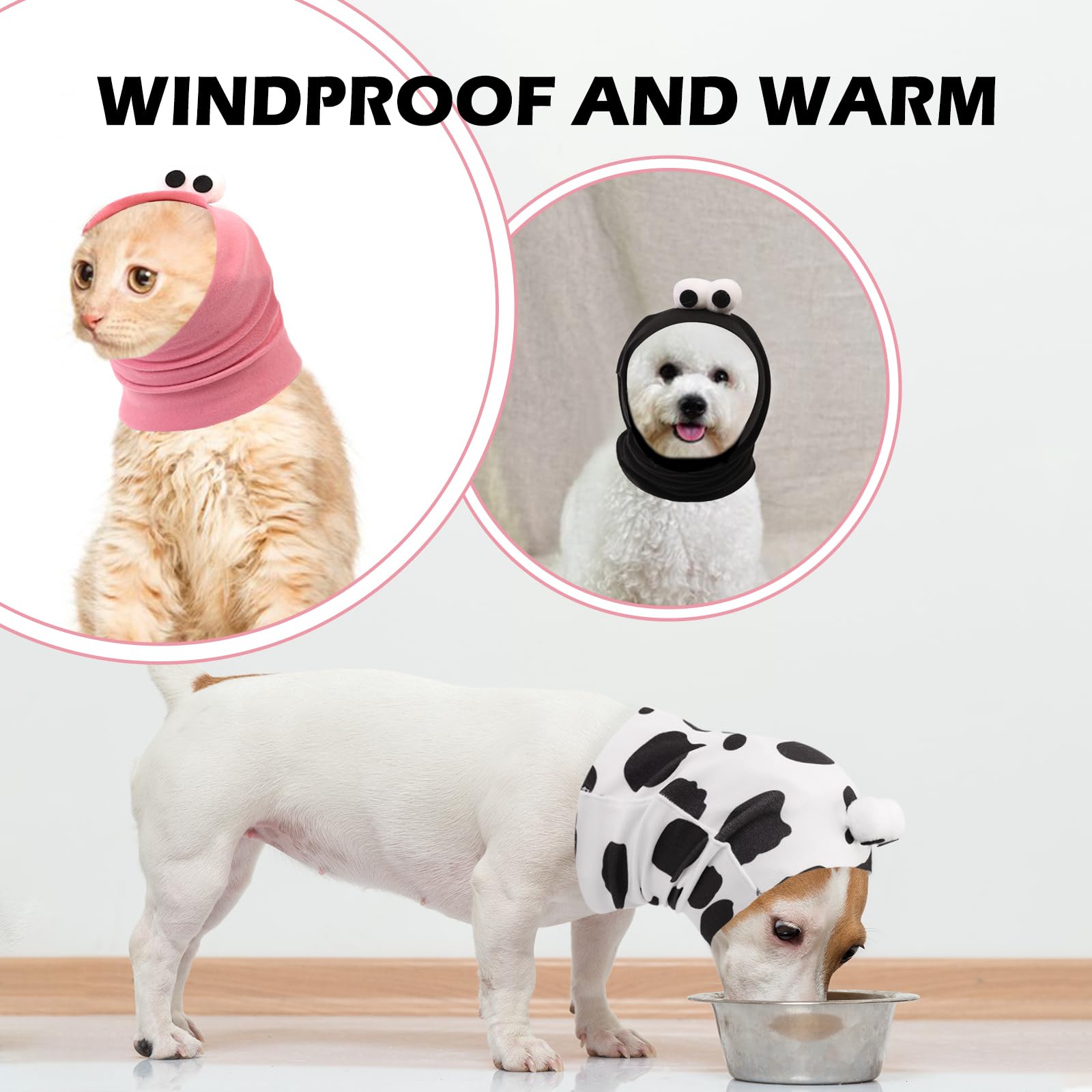 Sawmong Dog Calming Hoodie Ear Head Covers For Noise Fireworks,No Shake Ear Wraps For Anxiety Relief,Dog Ear Muffs Dog Hematoma