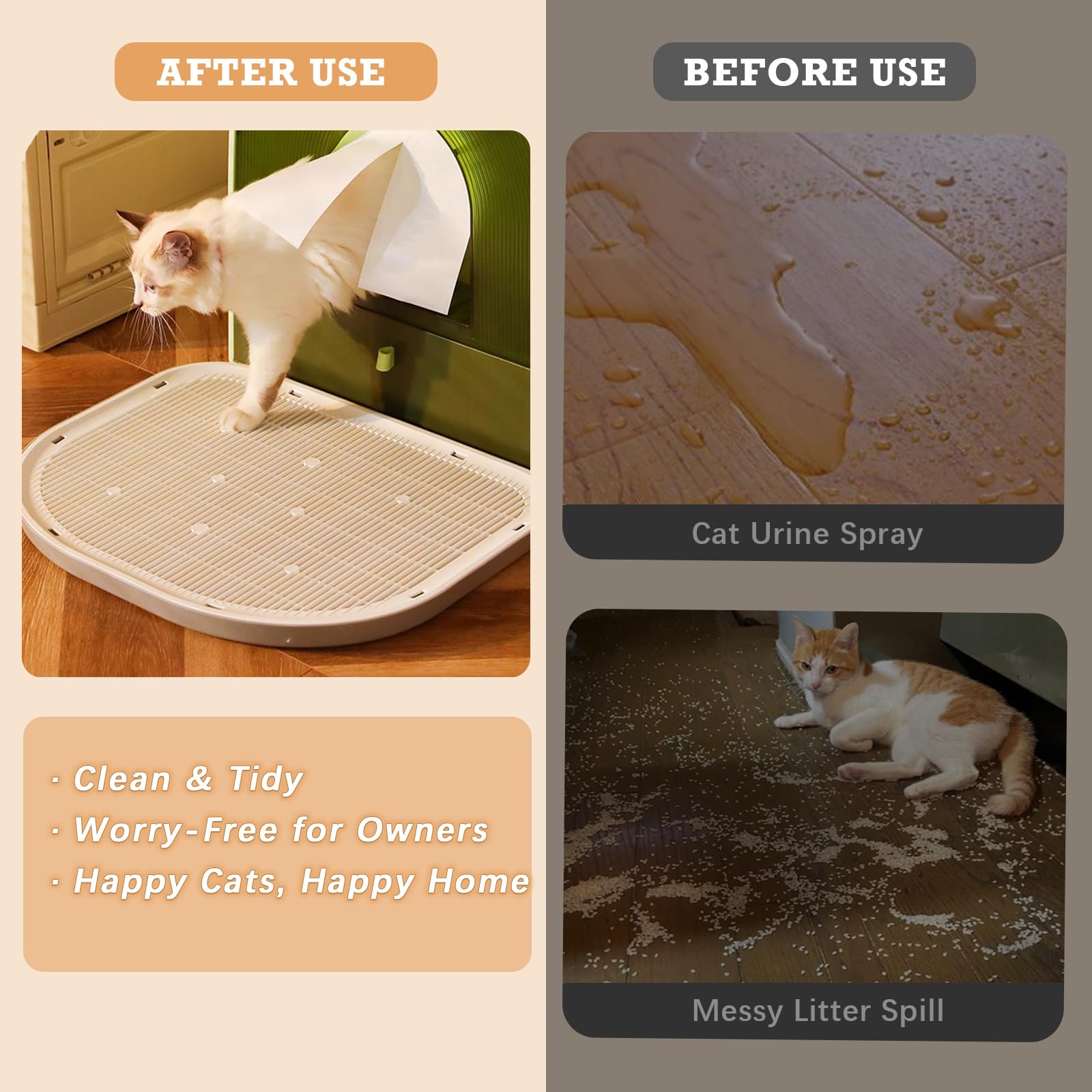 Cat Litter Mat Litter Trapping Mat,19.29''  14.96'',Double-Layer Cat Litter Box Mat For Floor,Xl Litter Matt For Kitty,Mat Catch