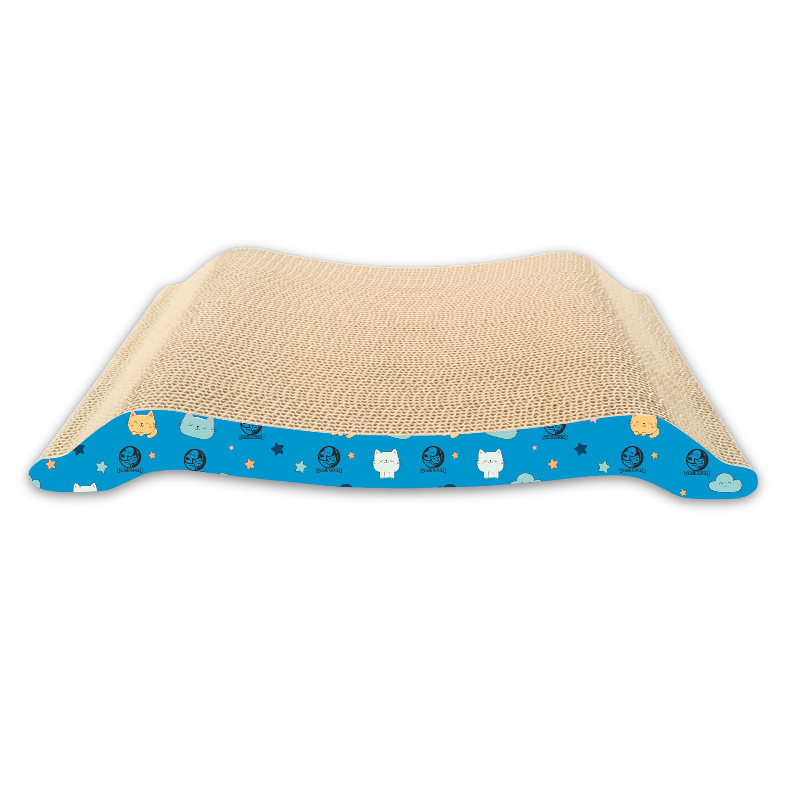 Foodie Puppies 2In1 Reversible Cat Scratcher Pad With Catnip For Cats & Kittens  (Bridge) | Durable Corrugated Cardboard Cat 