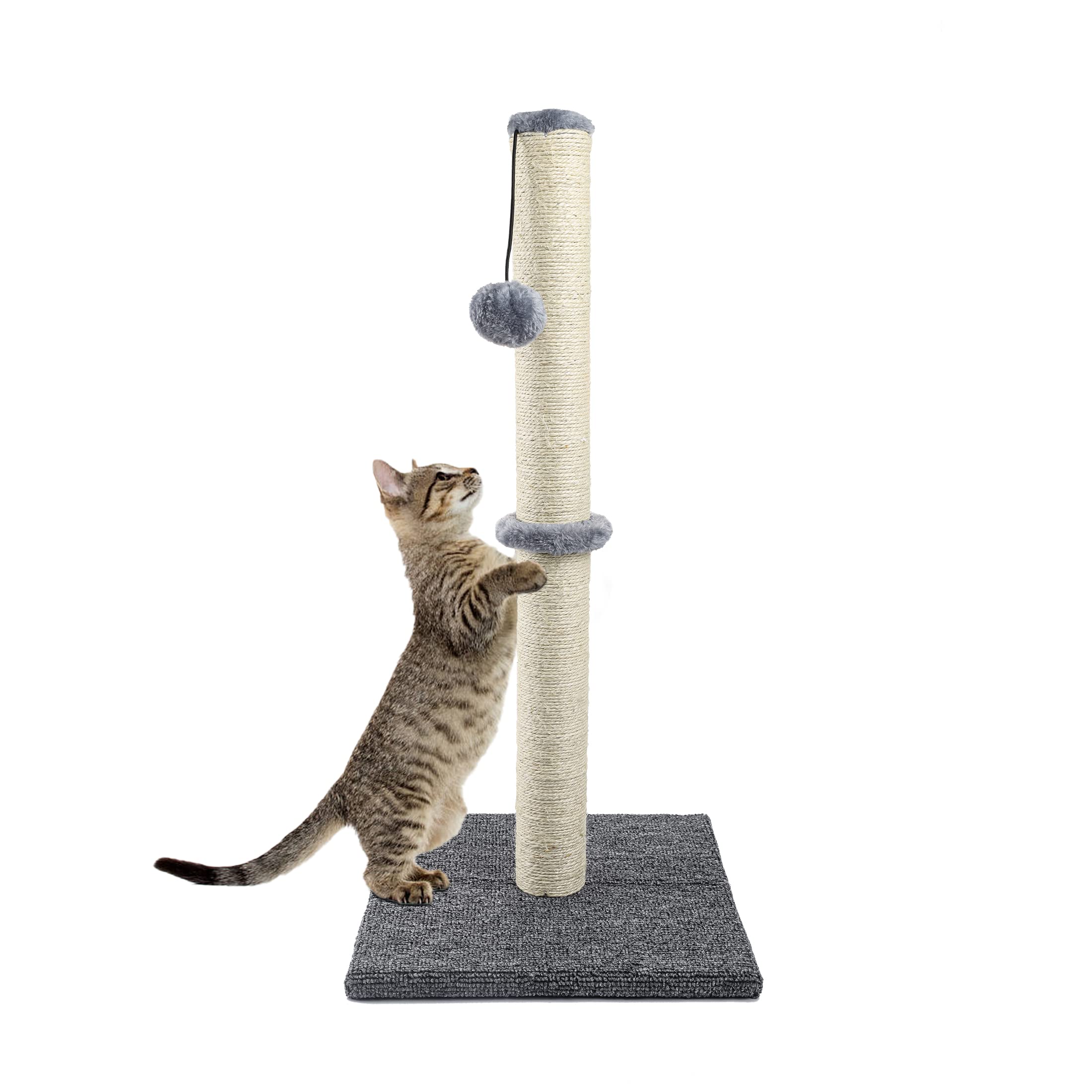 Ahomdoo Cat Scratching Post 29 Inches Scratching Post for Indoor Cats with Hanging Ball, A MustHave for Happy and Healthy Cats