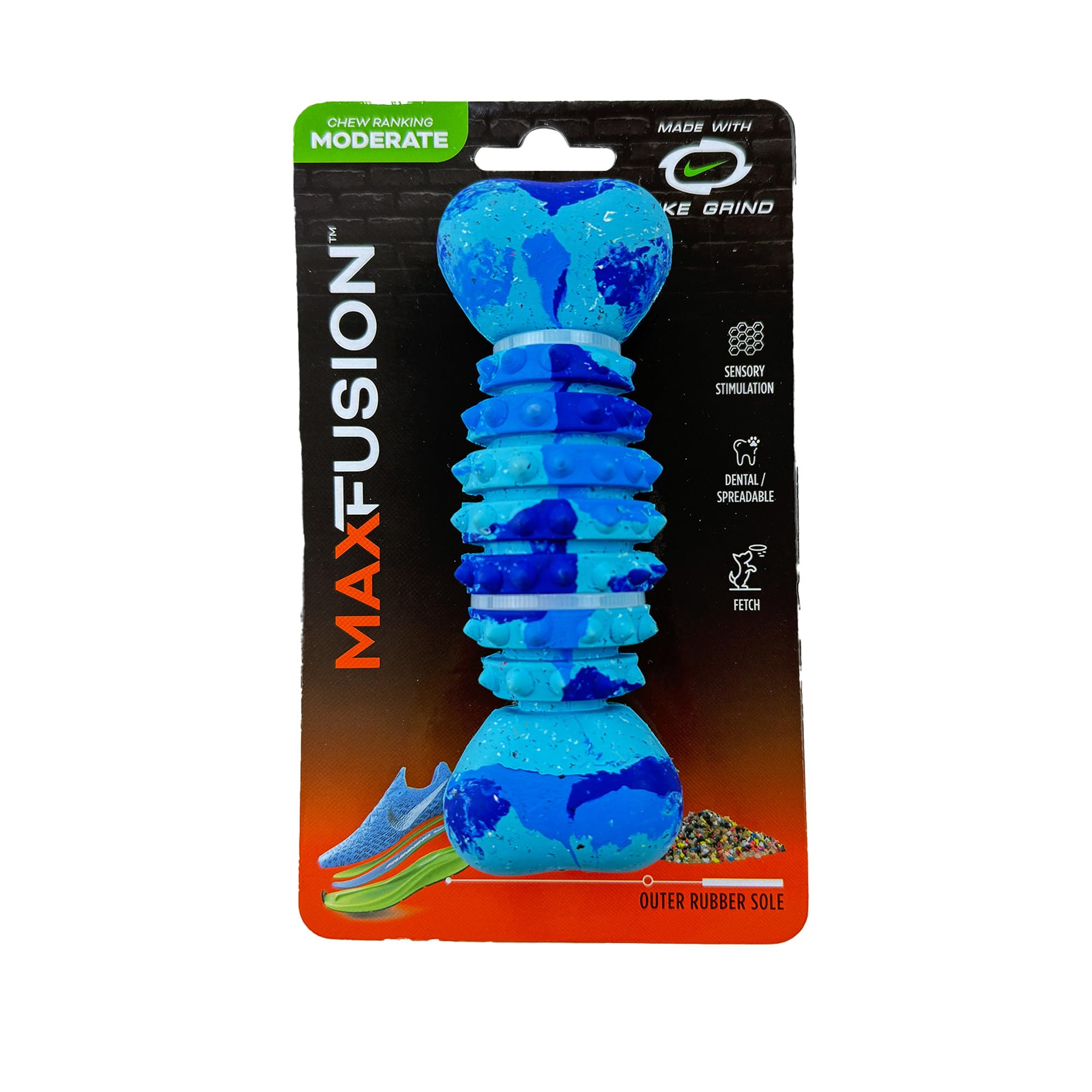 Max Fusion With Nike Grind, Arlee Spike Bone Dog Toy, Chew Toy For Play, Fetch, Tug, M