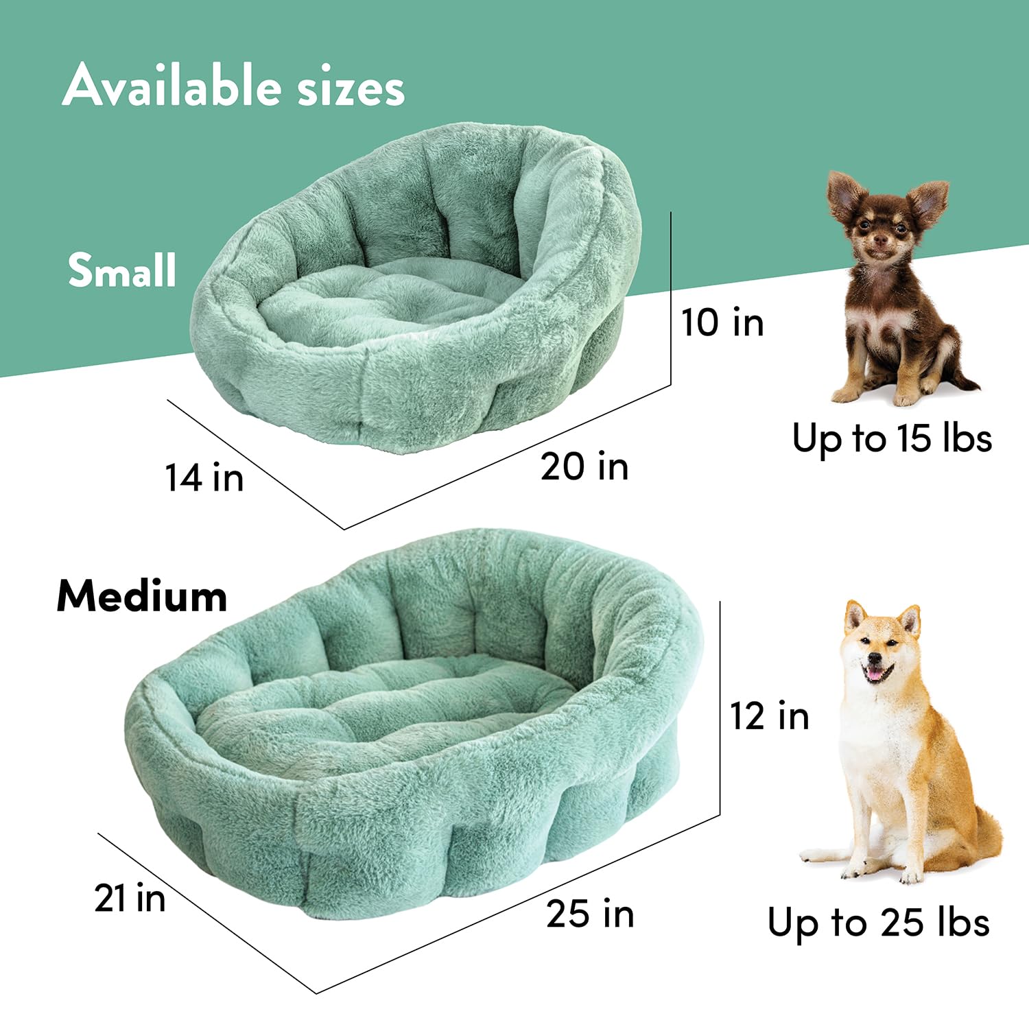 Kindtail Medium Orthopedic Dog And Cat Bed - Faux Fur Luxury Cuddler For Pets Under 25Lbs, Comfortable Waterproof Material With