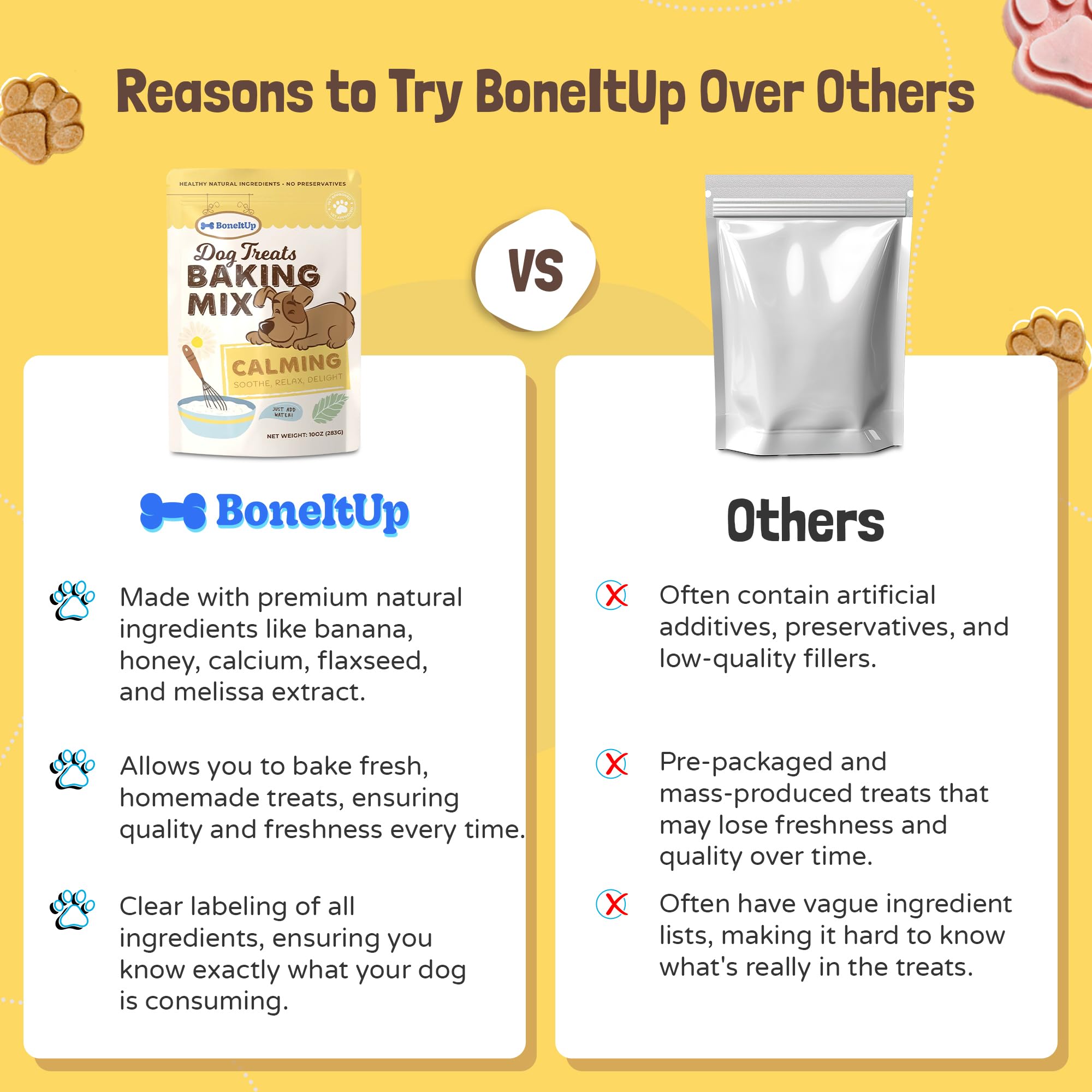 Healthy Calming Dog Treat Baking Mix (Pack of 1) - Natural Chamomile, Valerian Root & Banana Pup Biscuit Mix - Vet-Recommended H