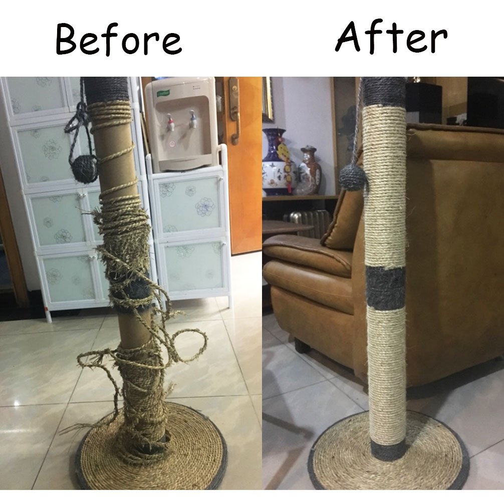 Yangbaga Sisal Rope For Cats - 1/4 Inch - Natural Fiber And Color 66Ft