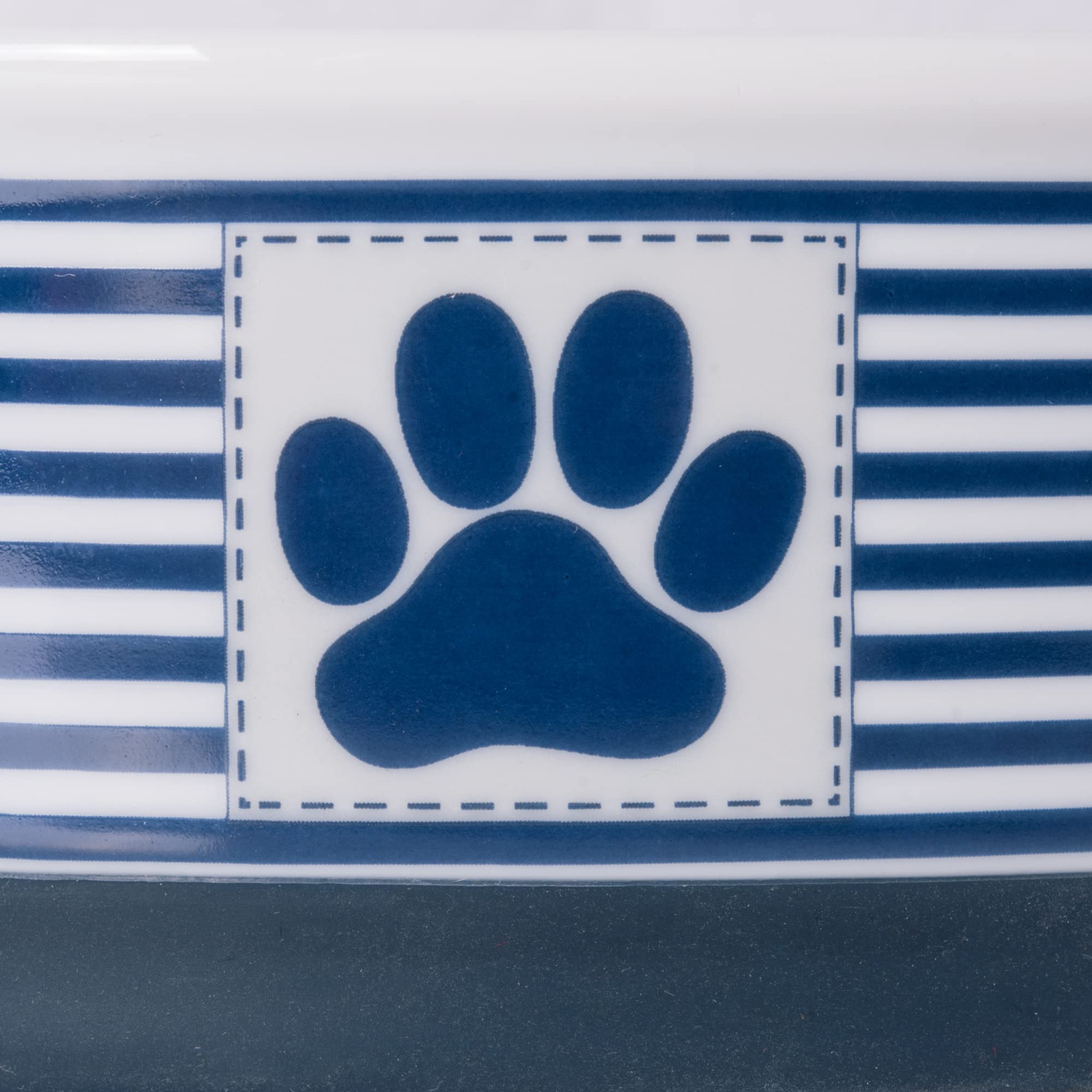 Bone Dry Paw & Patch Ceramic Pet Collection, Large Bowl, 7.5x2.4, Nautical Blue