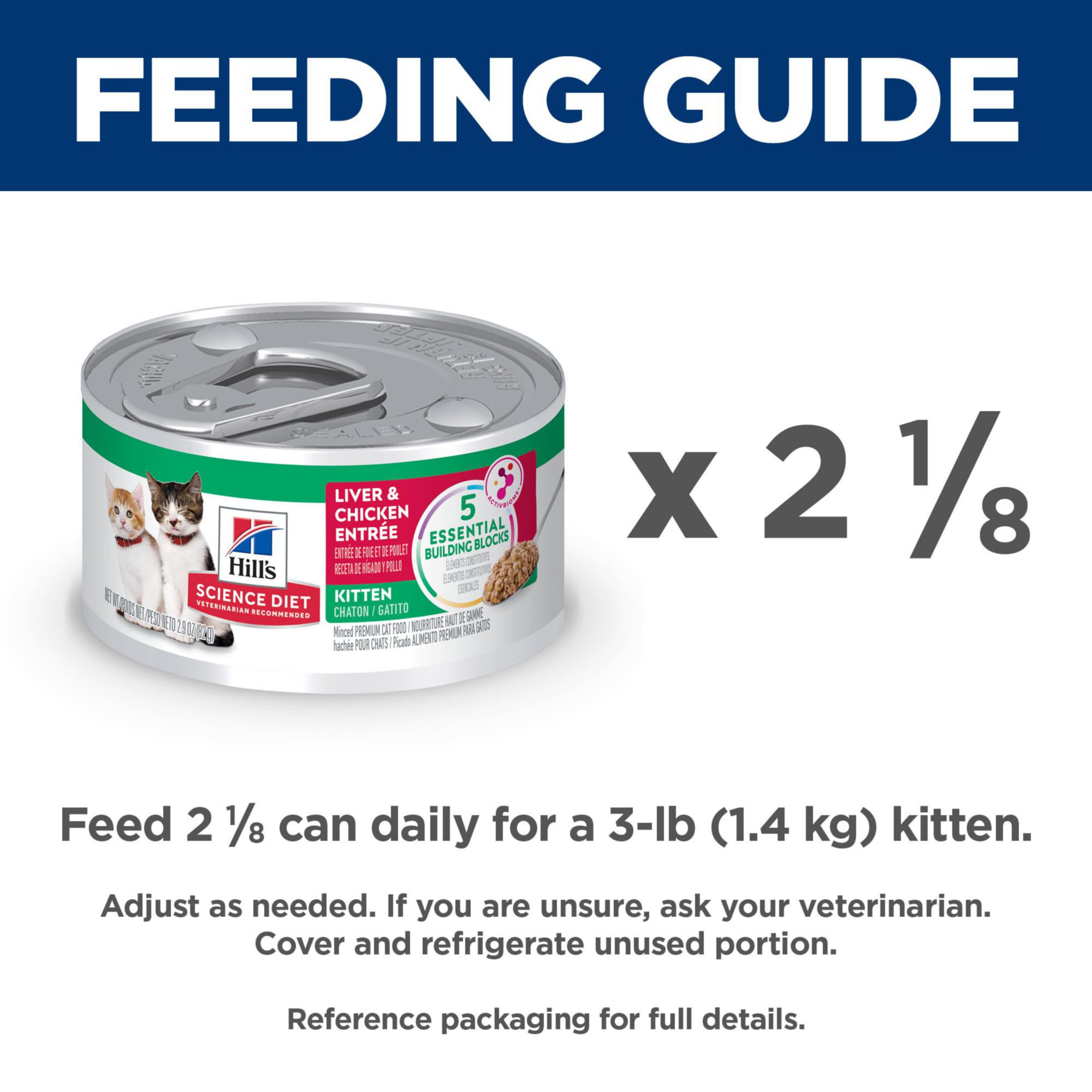 Hills Science Diet Kitten, Kitten Premium Nutrition, Wet Cat Food, Liver & Chicken Minced, 2.9 oz Can, Case of 24