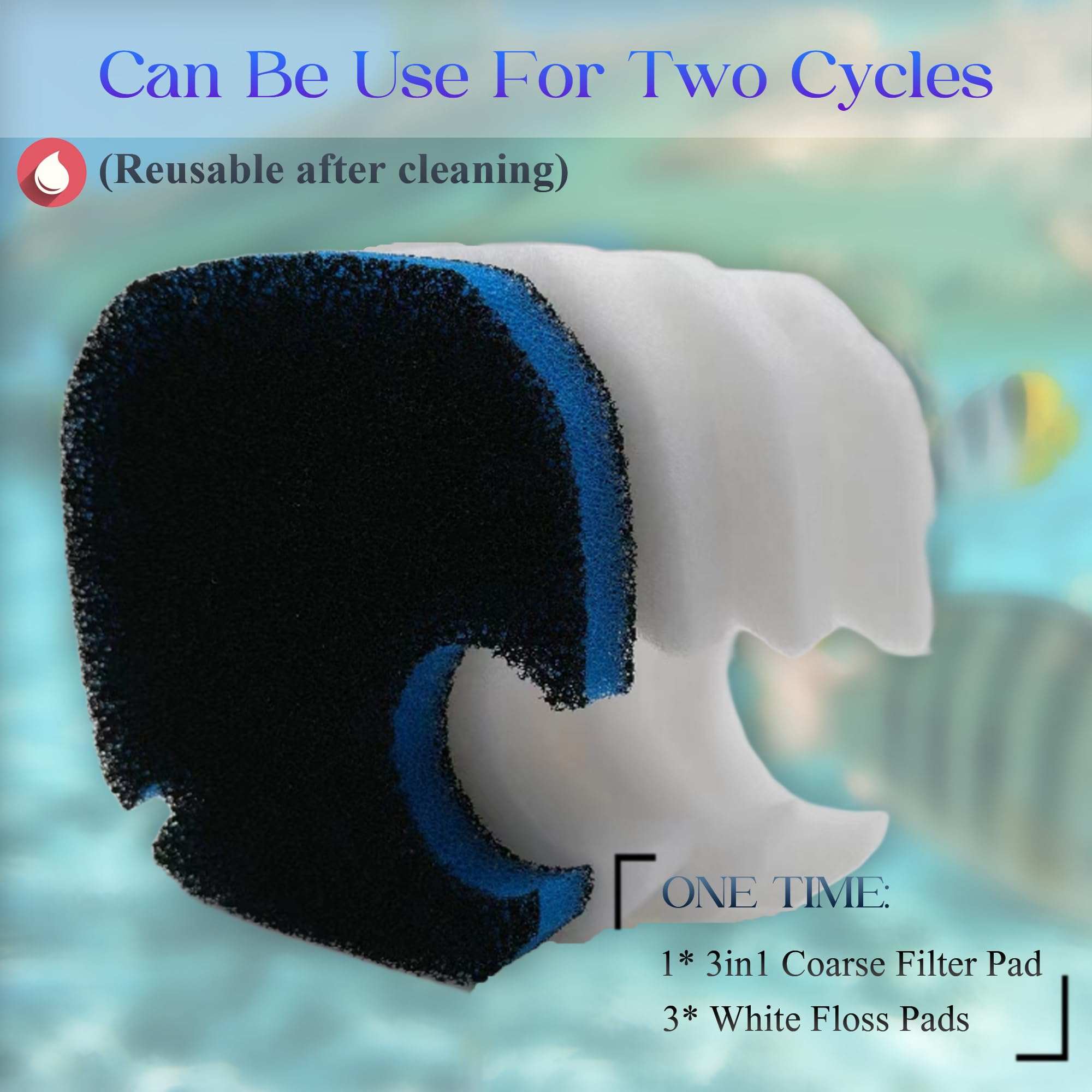 PurifyLogix Replacement Canister Filter Pads for AMOSIJOY 172/225/265GPH - 6 White & 2 Black, Regular Size, Model AQ00208-PL