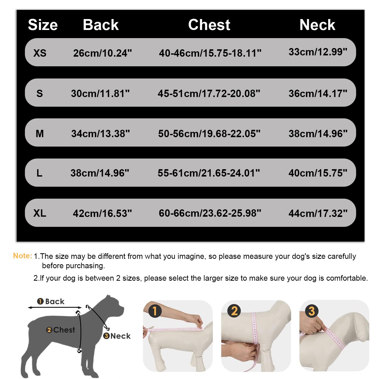 AIMYDOG Warm Dog Winter Coat, Waterproof Windproof Dog Cold Weather Jacket, Reflective & Adjustable Black Pet Vest with Harness,
