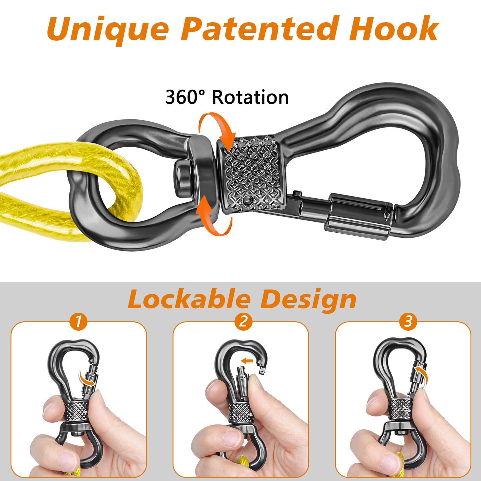 Xiaz Tie Out Cable For Dogs, 10Ft Dog Leads For Yard, Heavy Duty Dog Tie Out Cable For Large Dogs Up To 250Lbs, Durable Dog Runner Tether Line For Yard Or Camping