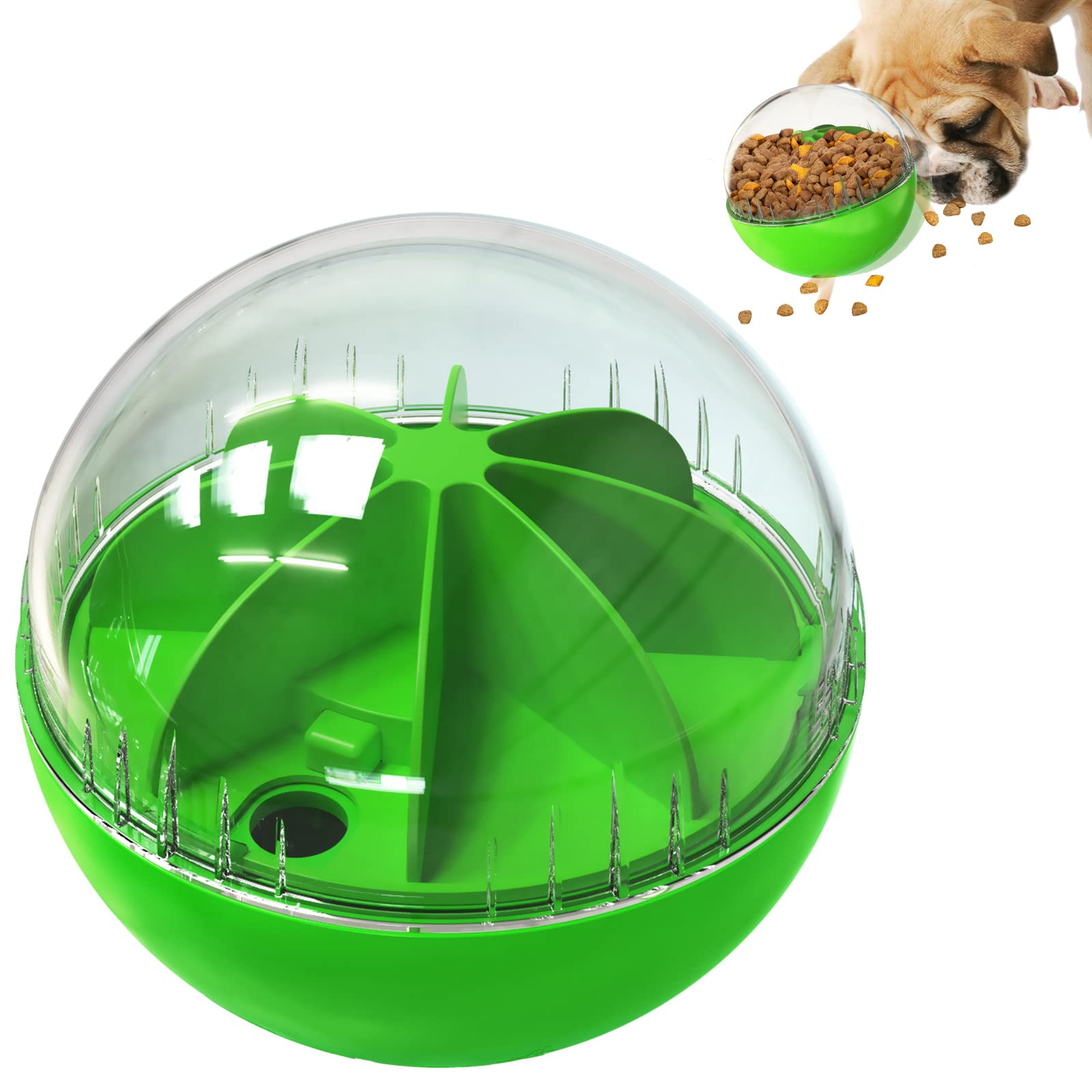 Monotre Dog Treat Ball, Dog Food Puzzle Slow Feeder Interactive Squeaky Mental Stimulation Toys, Dog& Cat Treat Dispenser Puzzle