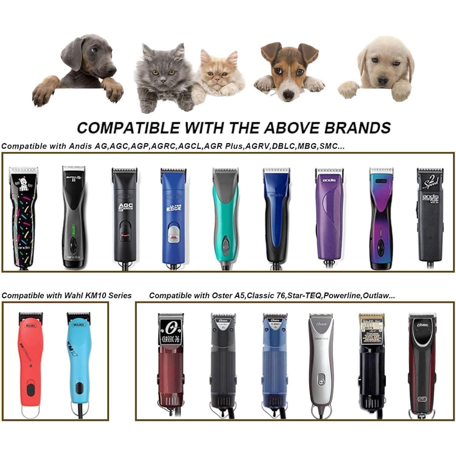 7Fw Wide Blades For Dog Grooming Blades Compatible With Andis Dog Clippers Blades,Dog Clipper Blades Compatible With Oster A5,Wa