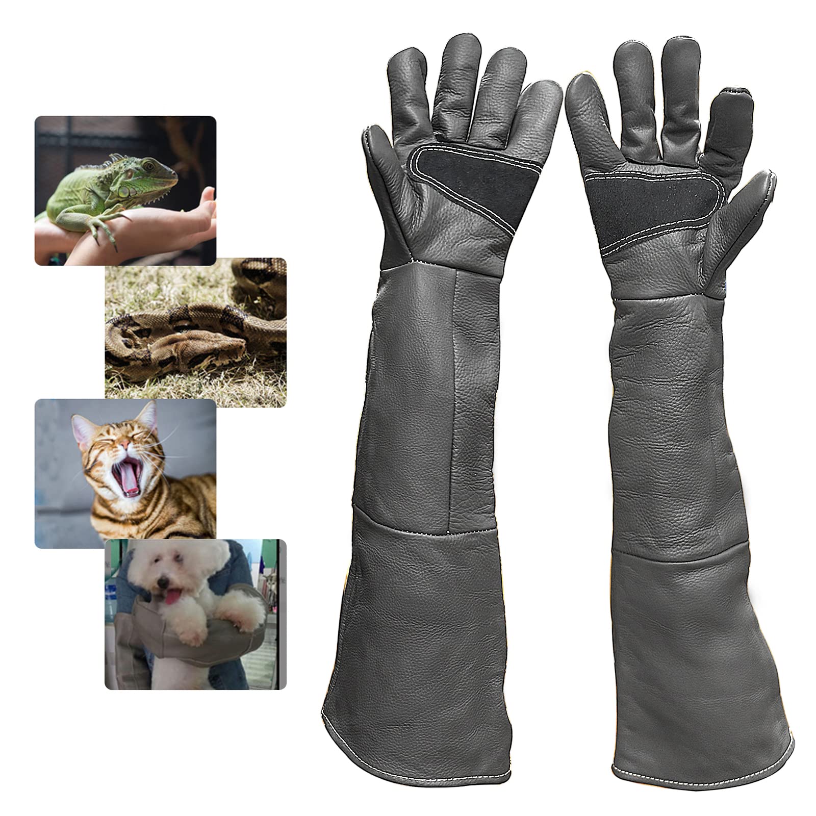 FIPASEN Animal Handling Gloves Bite Resistant, 60cm/ 23.6In Bite Proof Glove for Welding, Gardening, Handling Cat/Dog/Bird/Snake