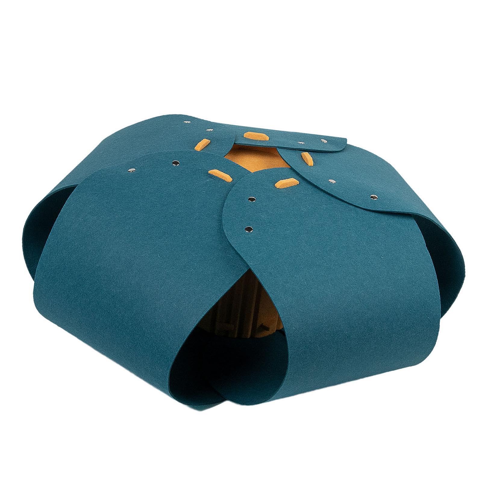 Myaddiction Semi Enclosed Cat Tunnel Bed Soft Lightweight Cat Tent For Cats Kitten Snooze Dark Blue
