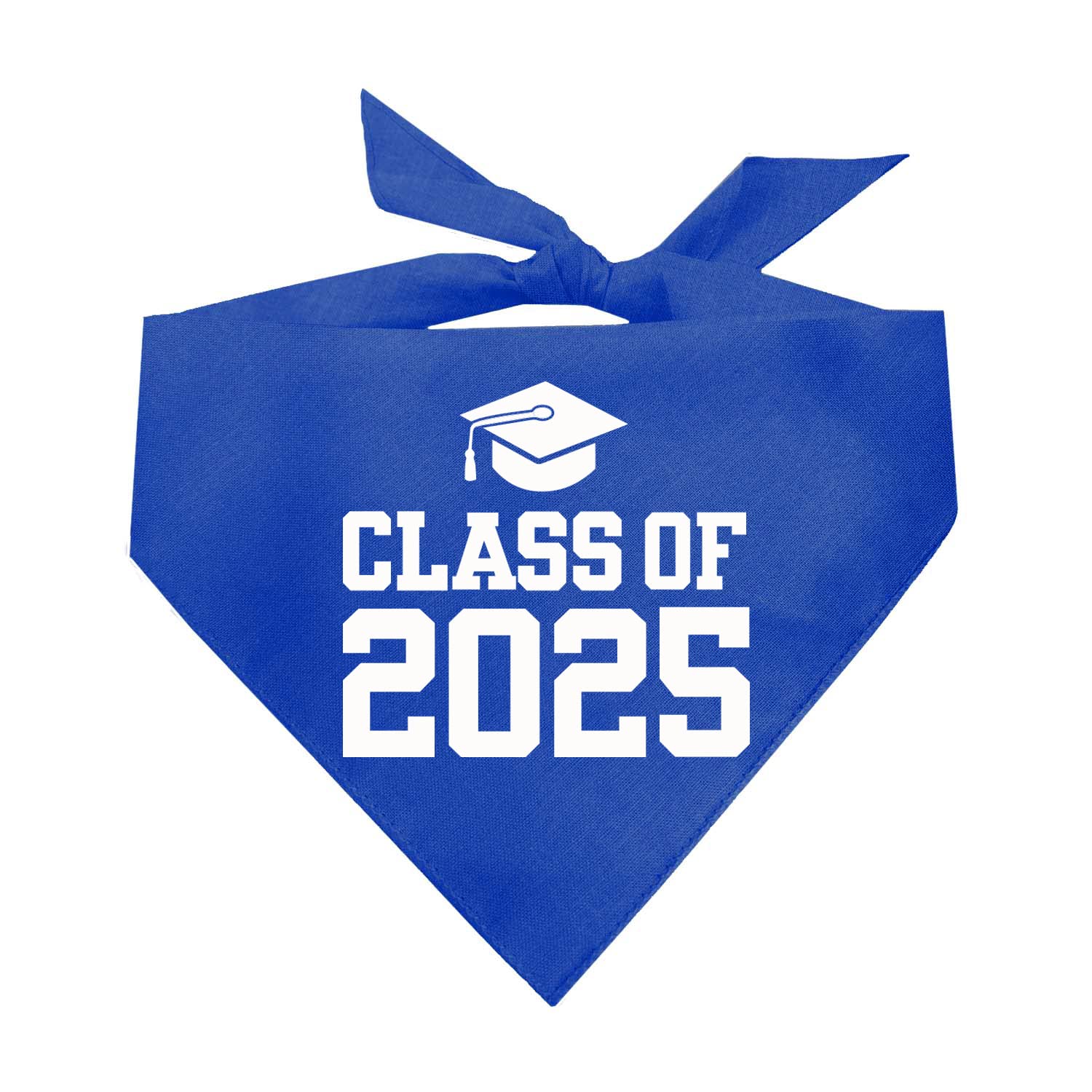 Class Of 2025 Dog Bandana | 100% Cotton Triangle | School Graduation Ceremony Party | Mom Dad Graduating Prop | 644 Royal, One S
