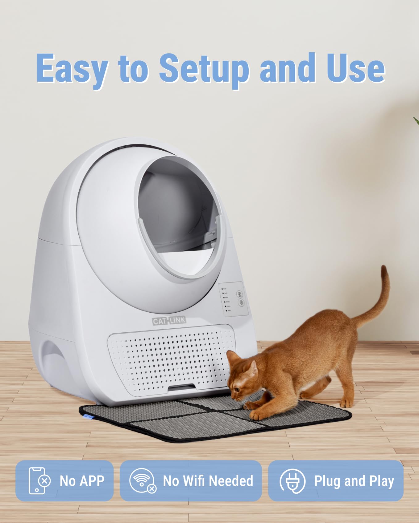 Catlink 2025 Upgrade Automatic Cat Litter Box Self Cleaning For Multiple Cats With Mat, Double Odor Removal, Cat Litter Box For
