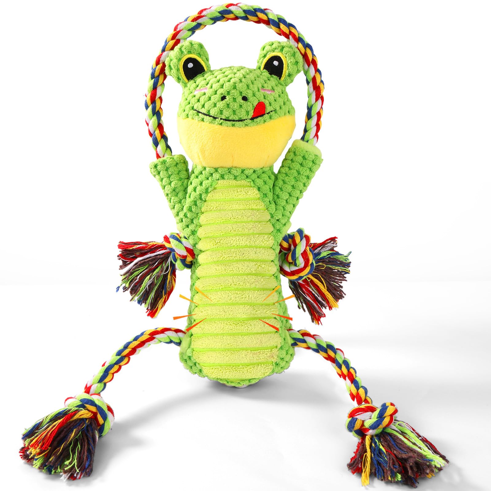 Interactive Chew Proof Dog Toys for Boredom & Anxiety - Plush with Squeaker & Crinkle Sound & Ropes for Small, Medium, Large Dog