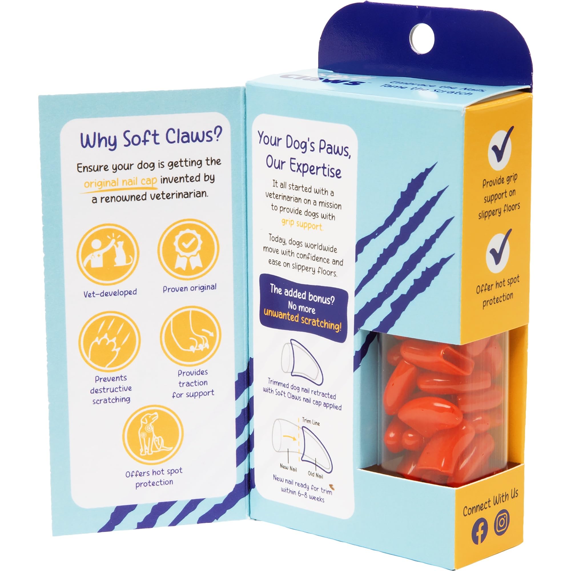 Soft Claws Canine Dog and Cat Nail Caps Take Home Kit, Medium, Red