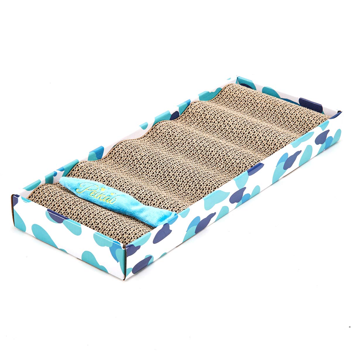 Peekab Cat Scratcher Cardboard Reversible Cat Cat Scratch Pad Kitty Corrugated Scratching Bed Catnip Included (1 Pack)